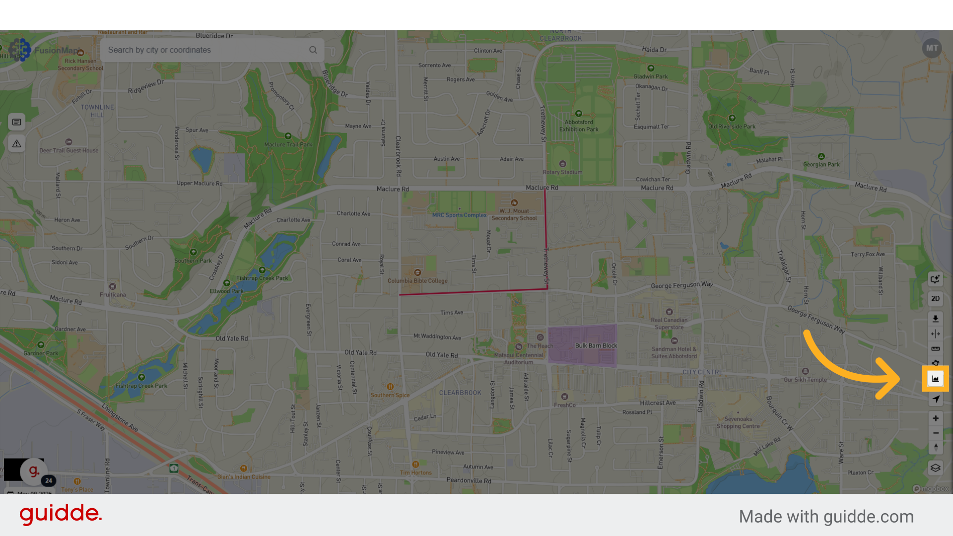 Click the elevation measurement button