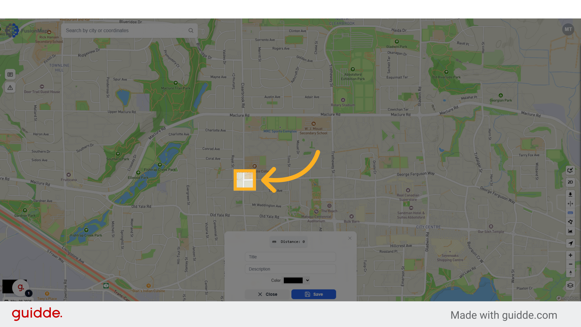 Click on the map to set your first point