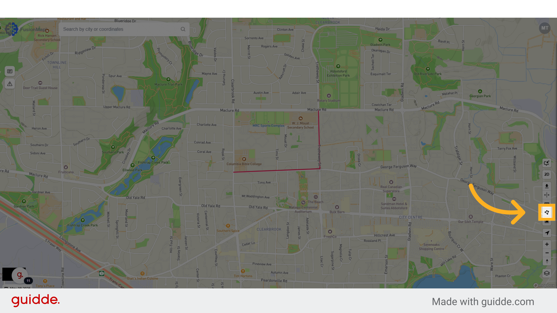 Click the area measurement button