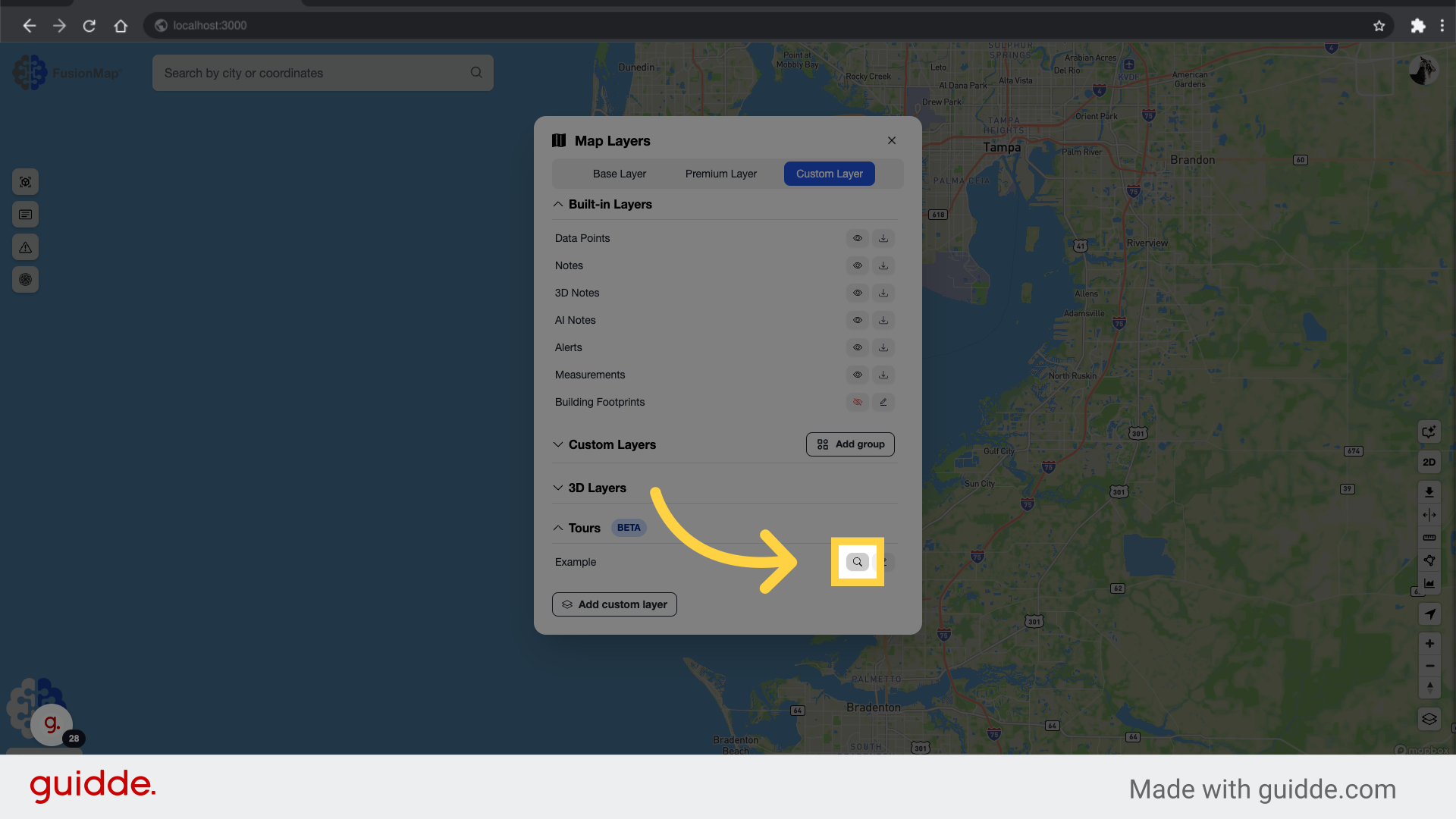 Navigate to your Tour