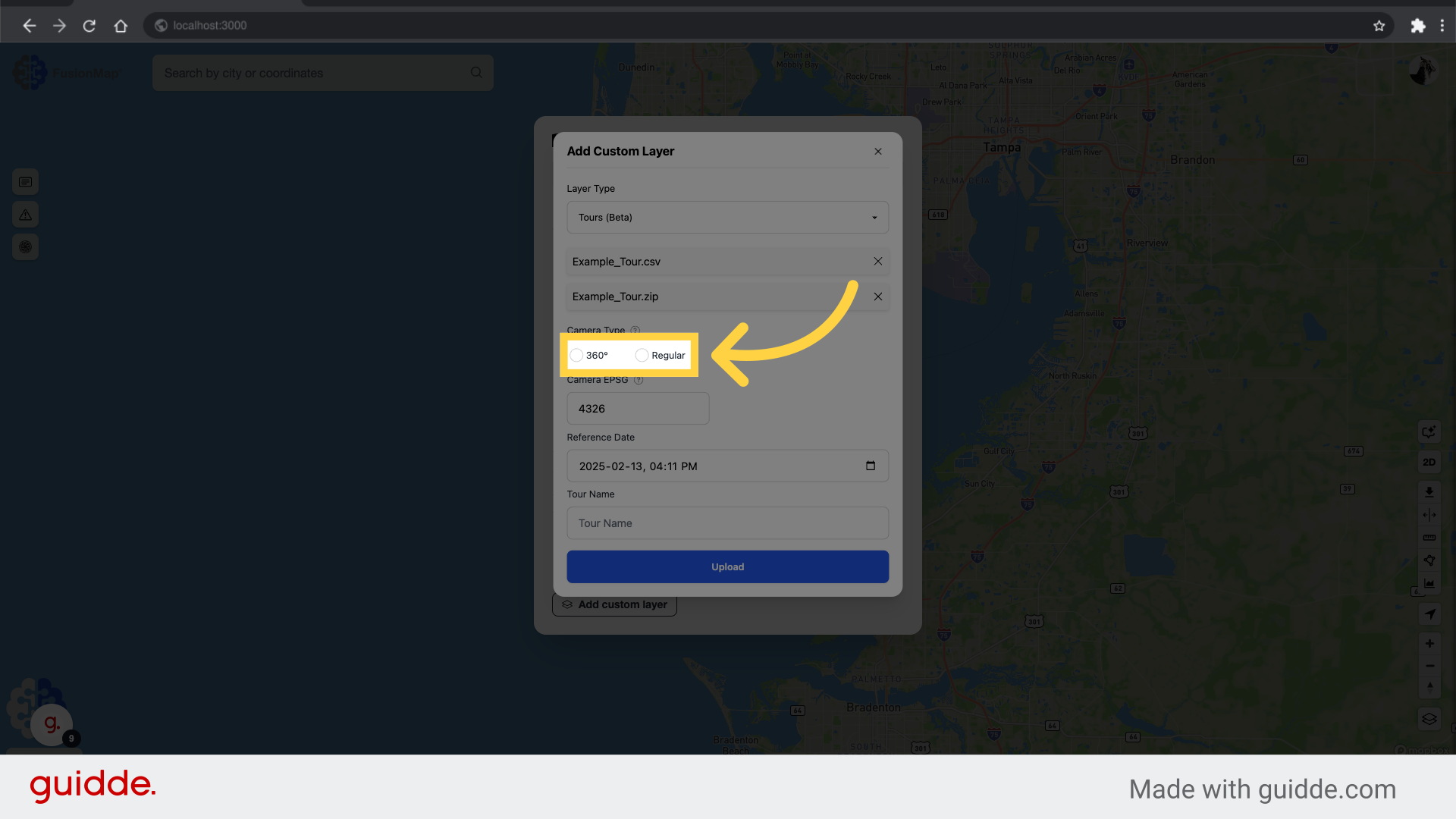 Select the Camera Type