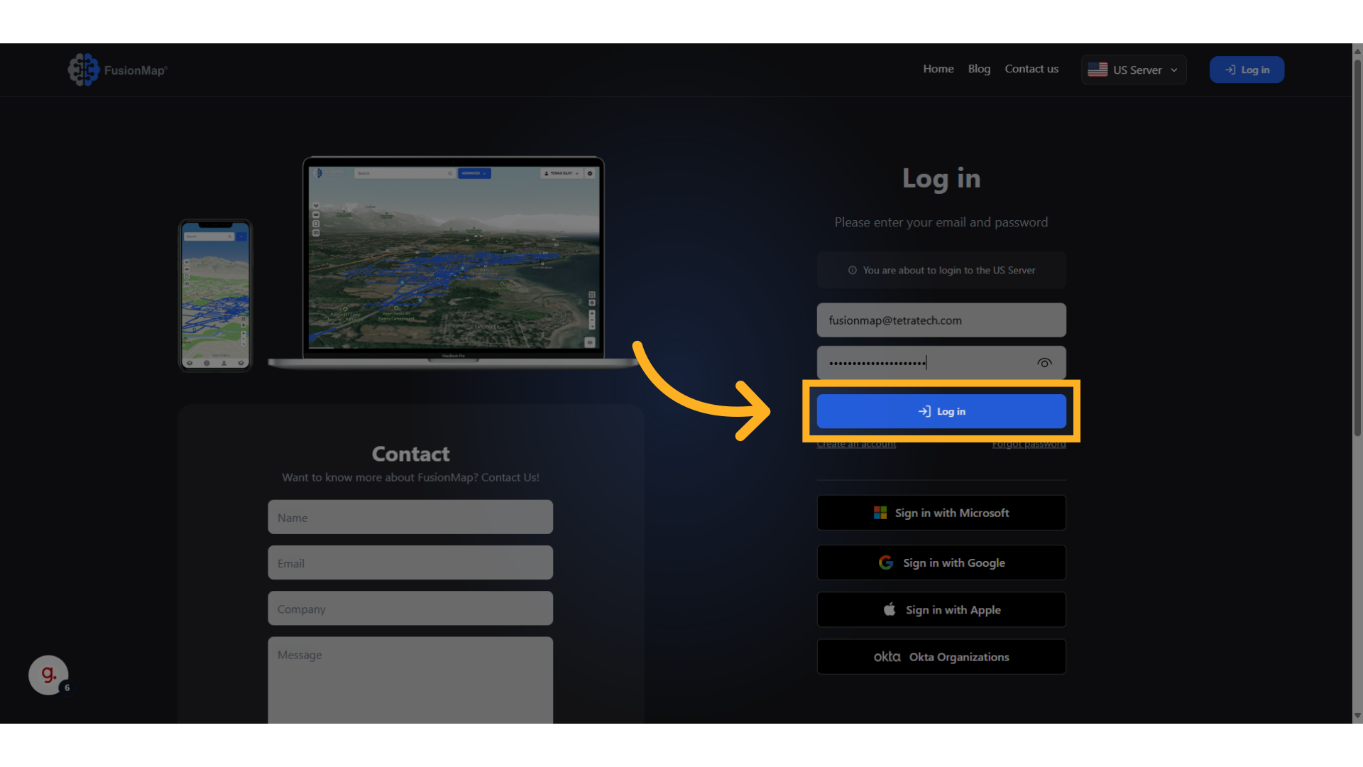 Click 'Log in'