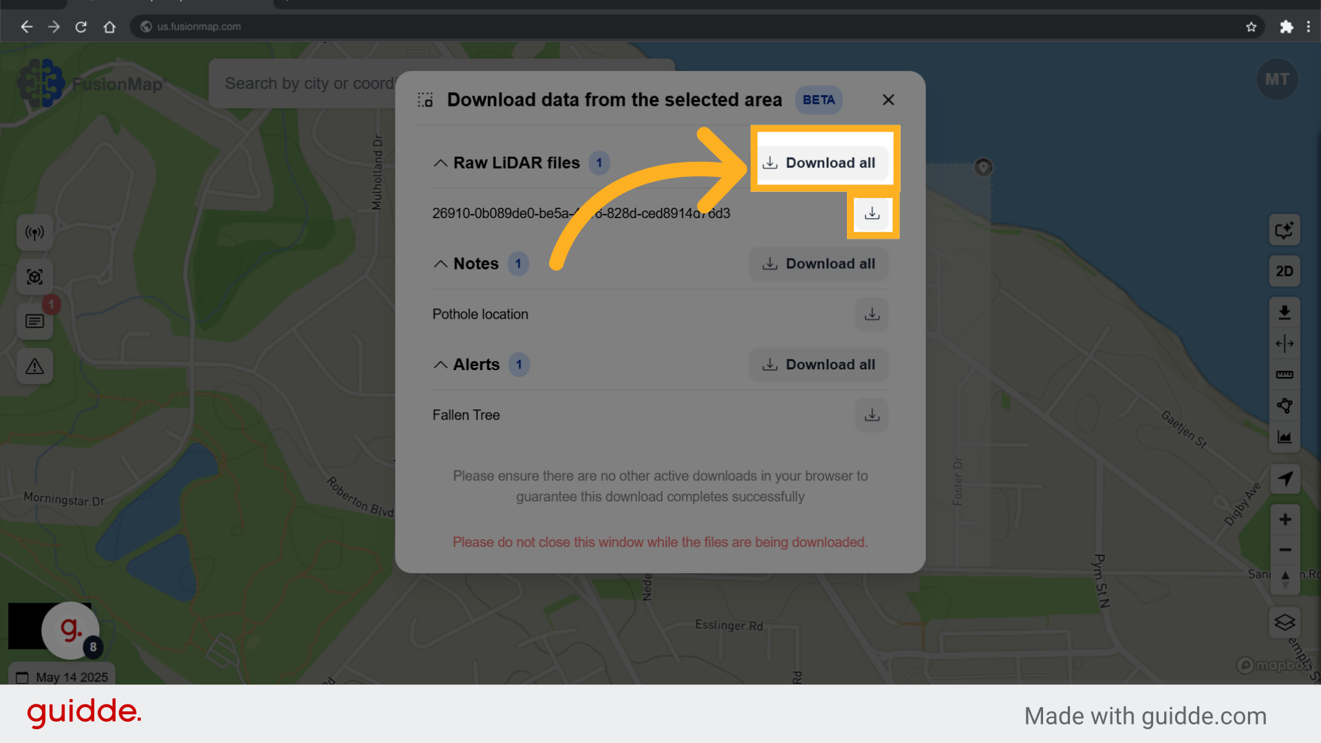 Hit download all or download files separately