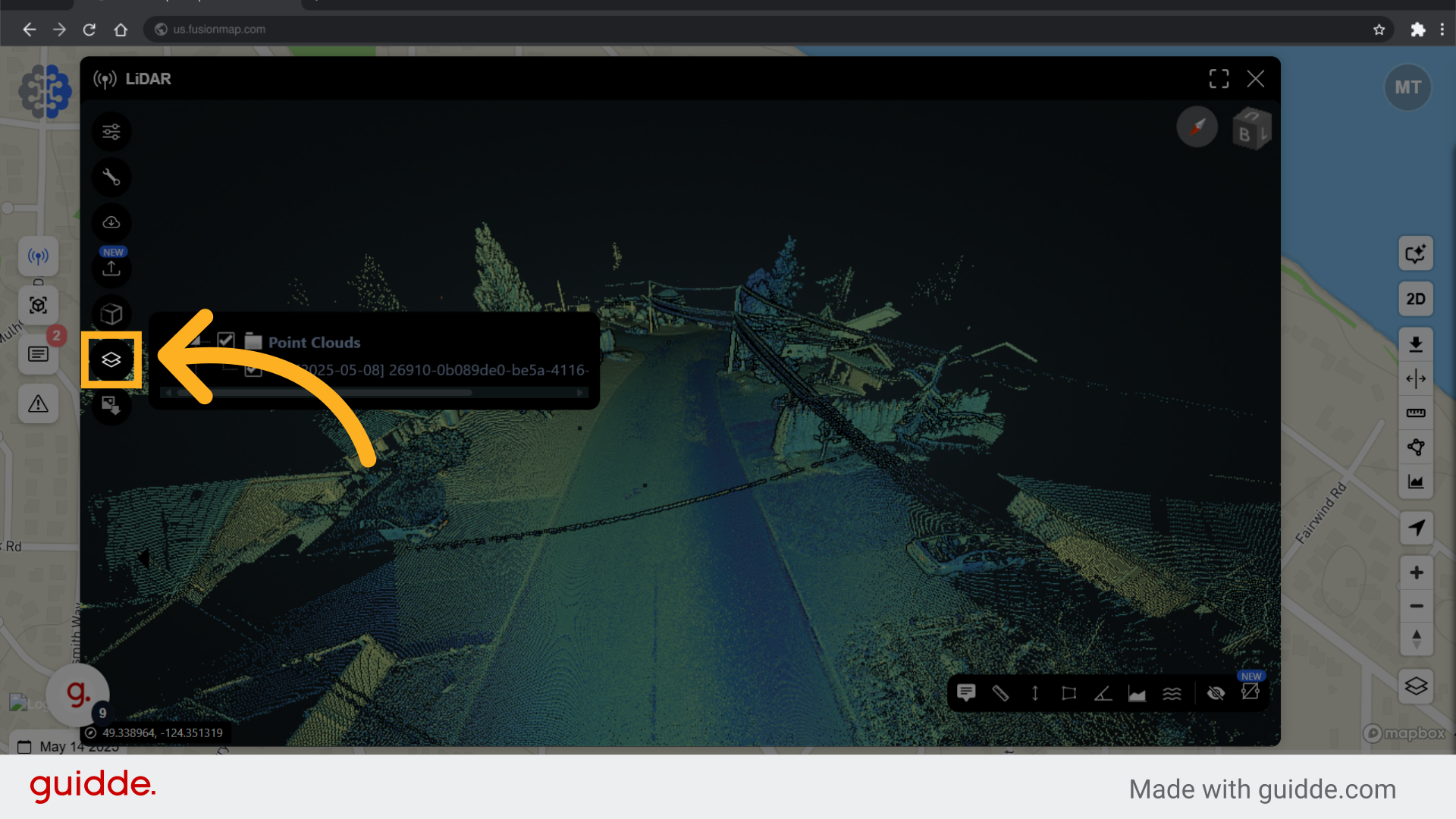 Toggle Layers, Measurements and pointclouds