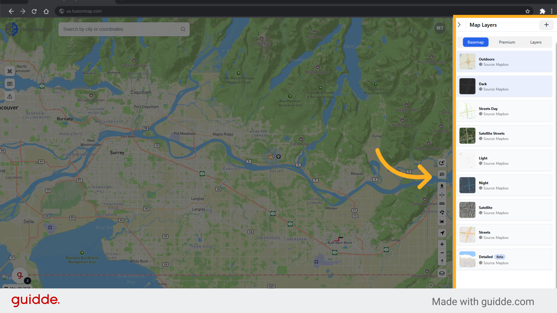 Choose from the list of basemaps