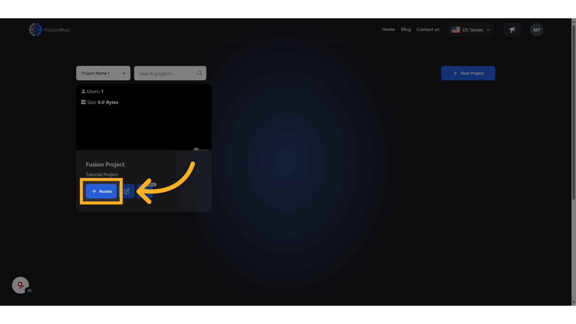Access Your Brand New Project Here