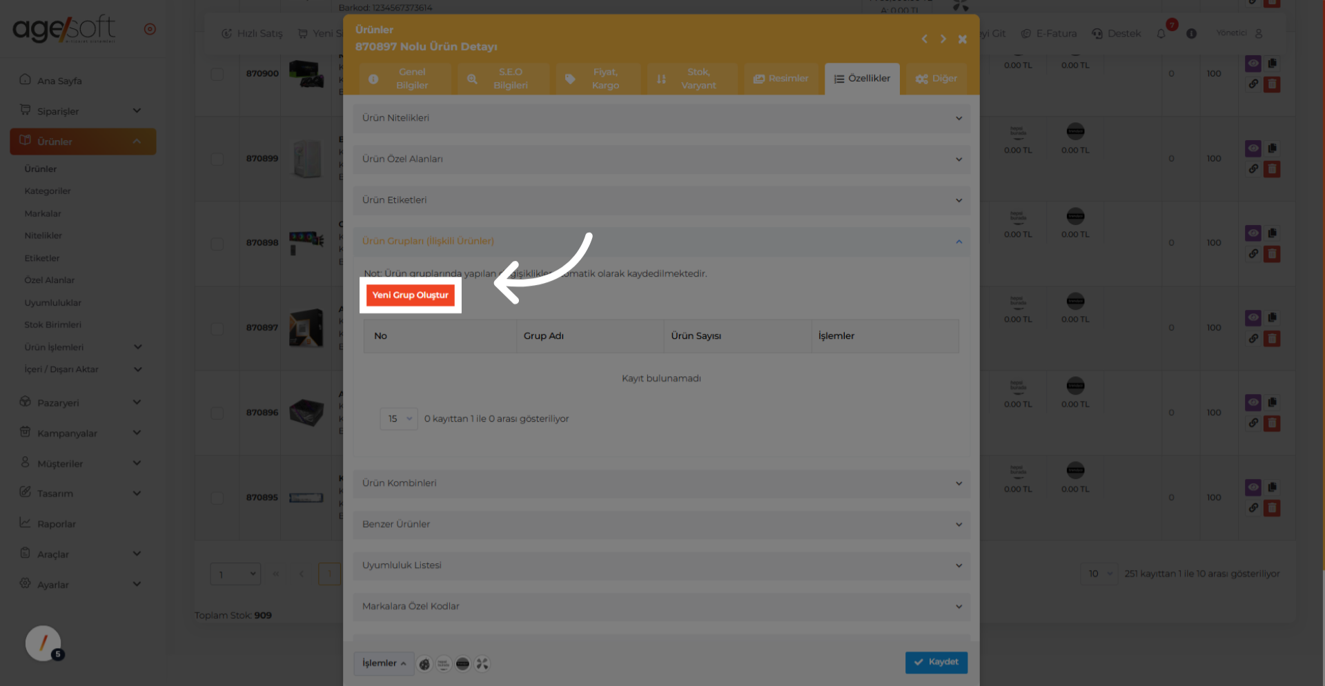 Tıklamak 'Yeni Grup Oluştur'
