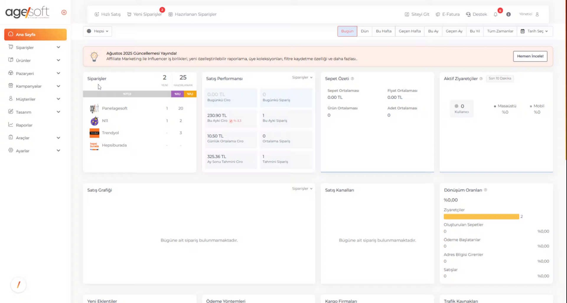 Agesoft Yönetim Paneli