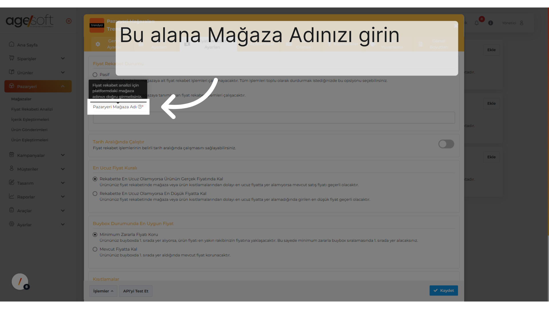 Pazaryeri Mağaza Adı