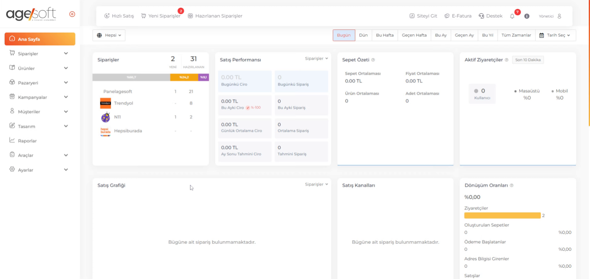 Agesoft Yönetim Paneli