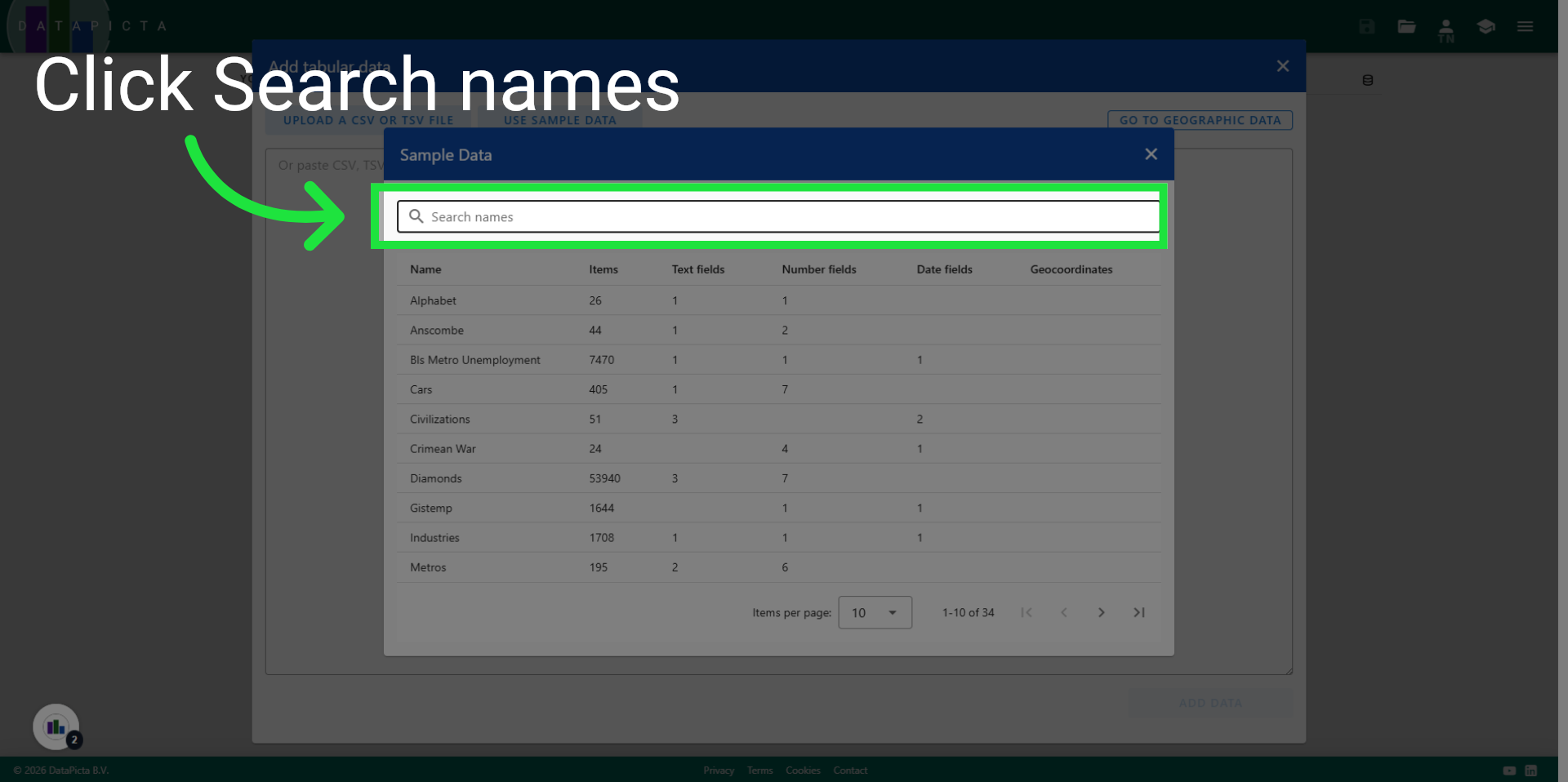 Access Search Names Feature