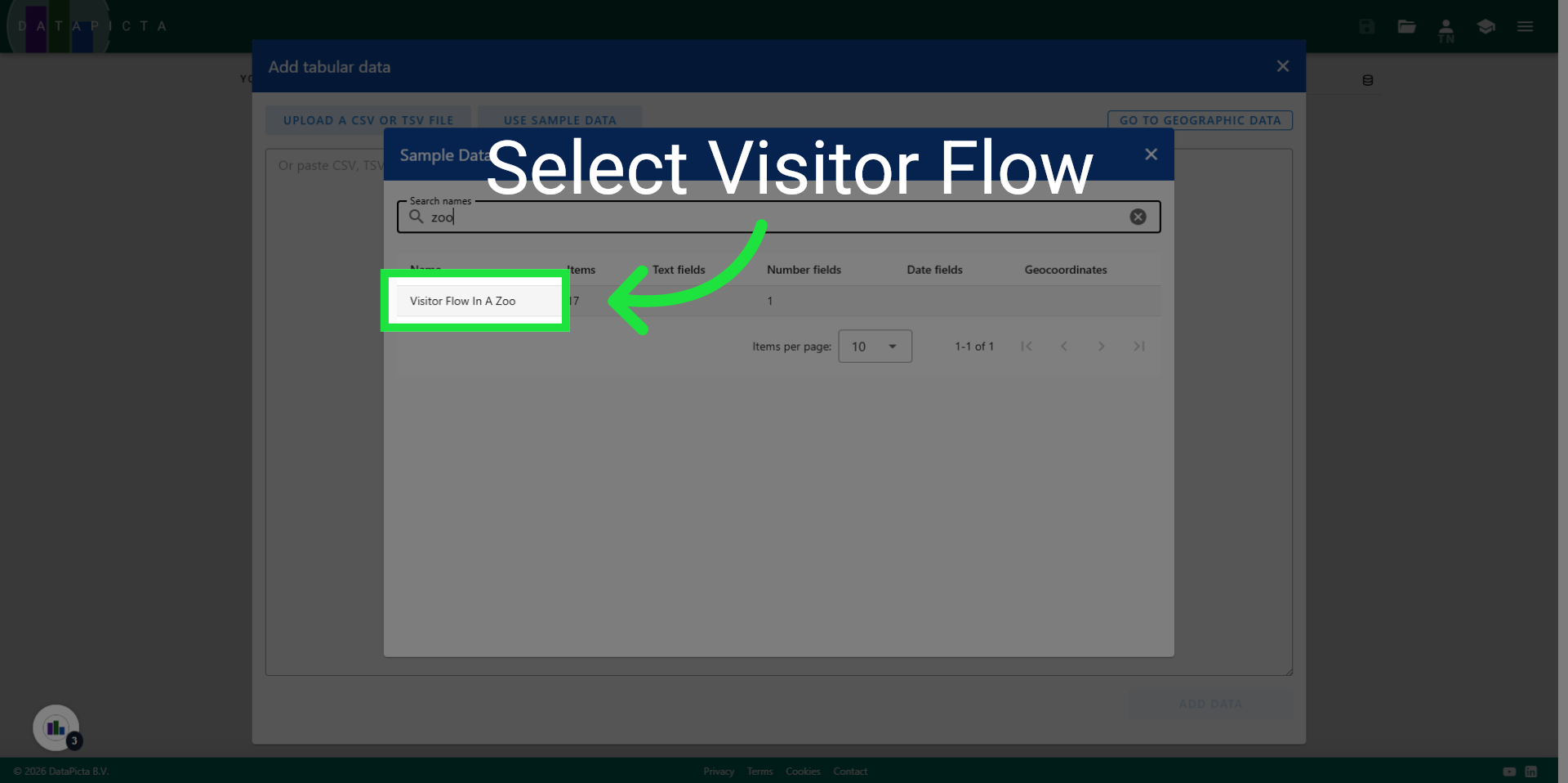 Select Visitor Flow Report