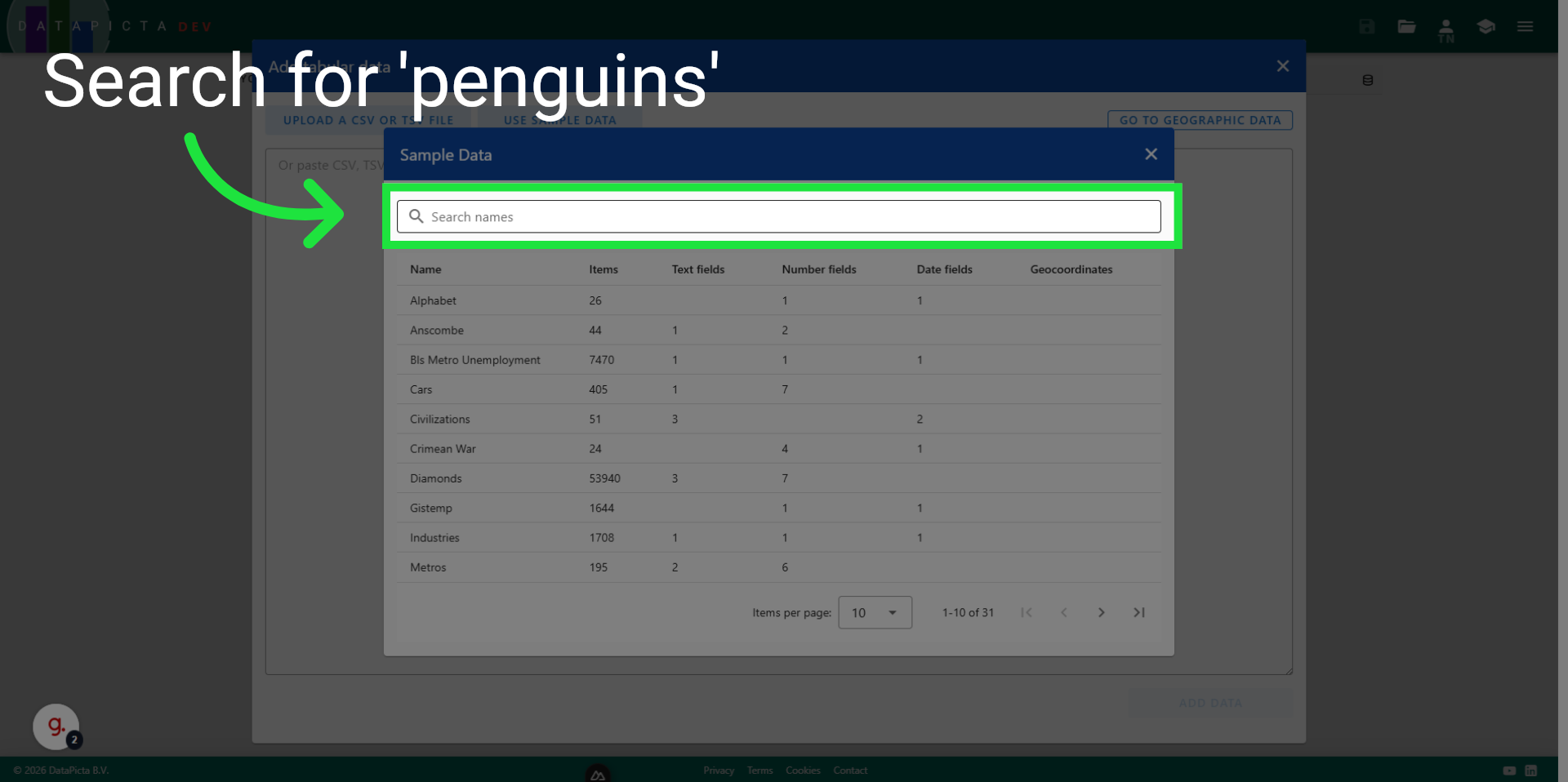 Search penguins