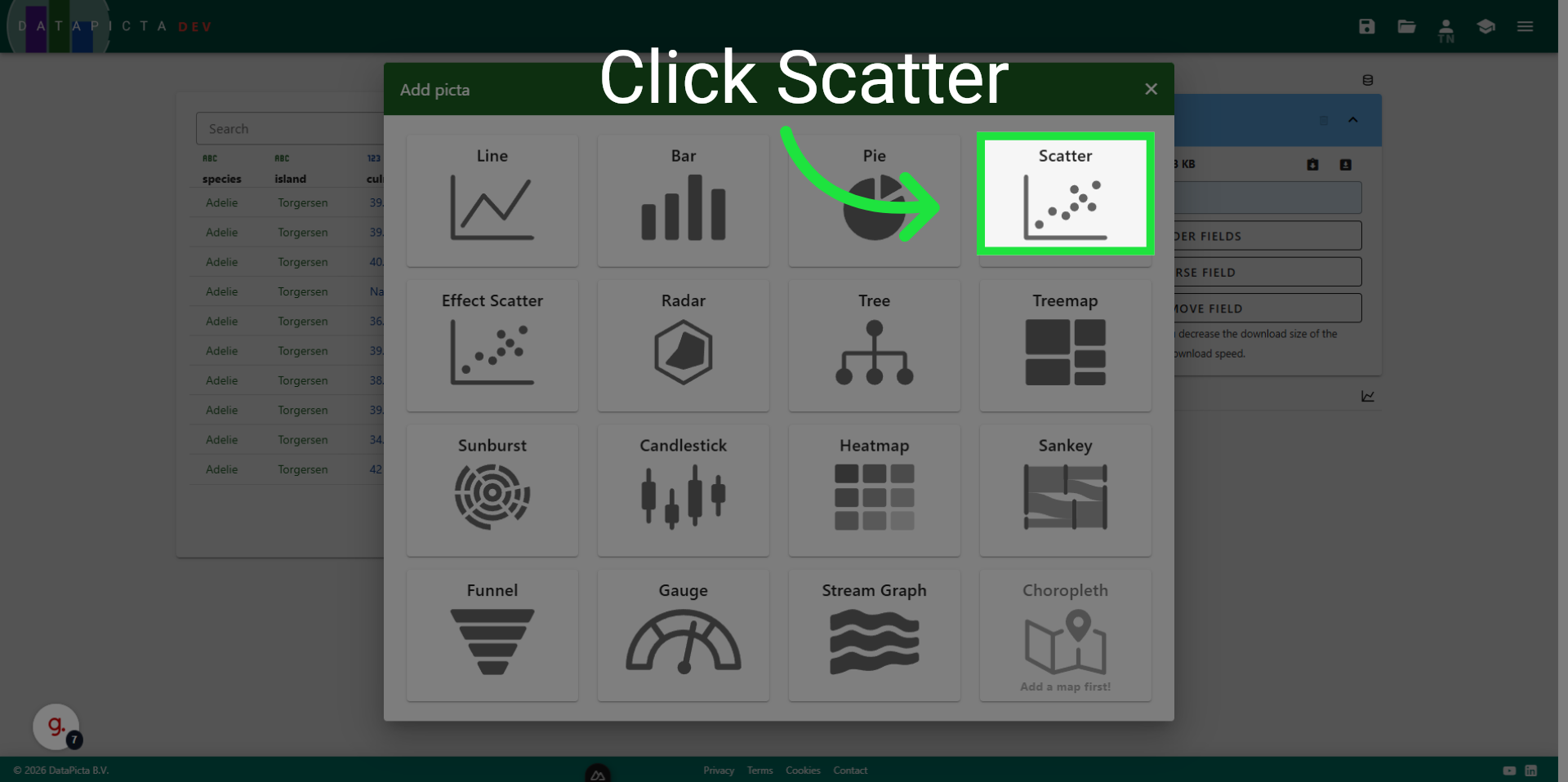 Choose Scatter Picta
