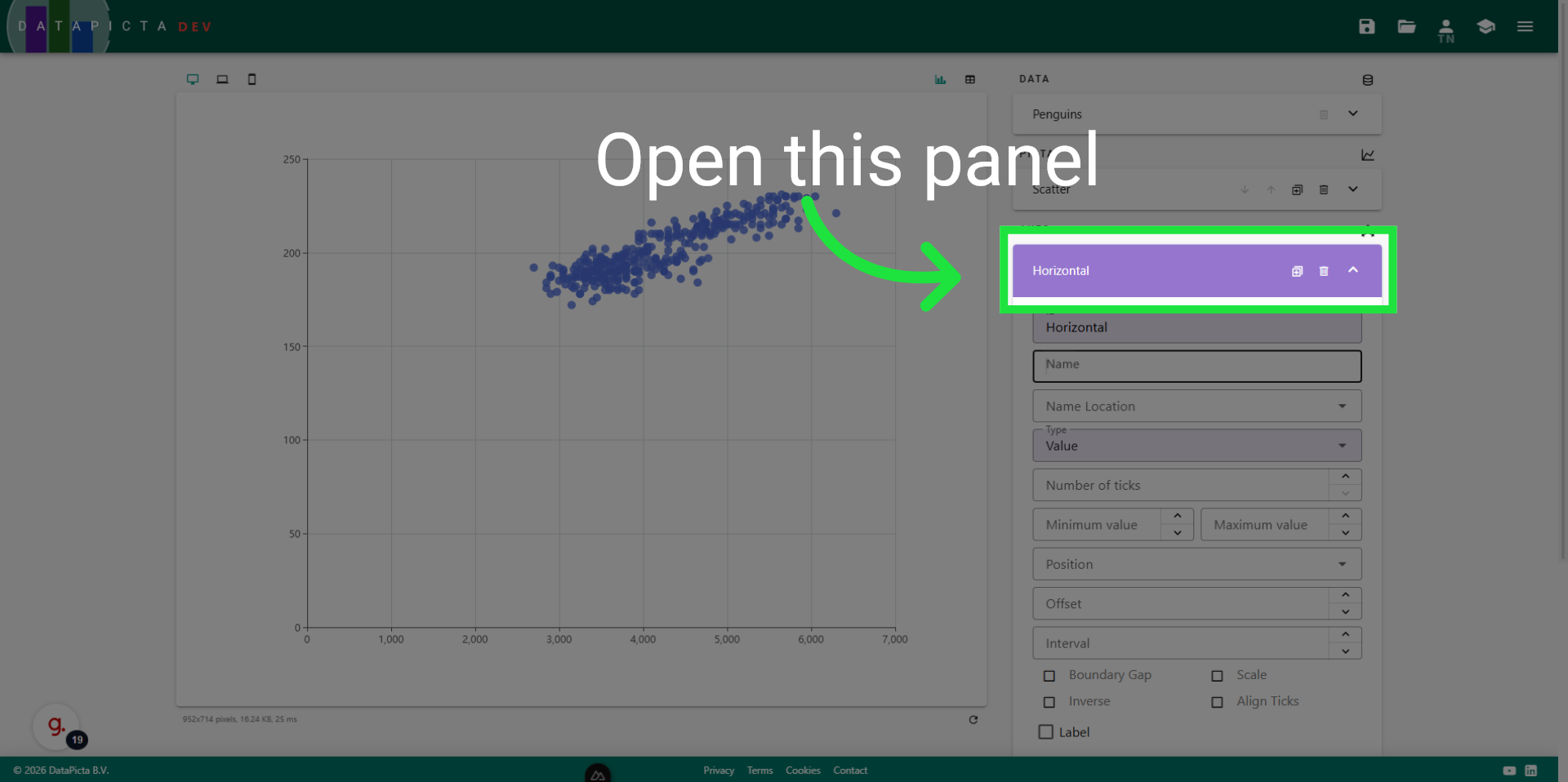 Open Horizontal Panel
