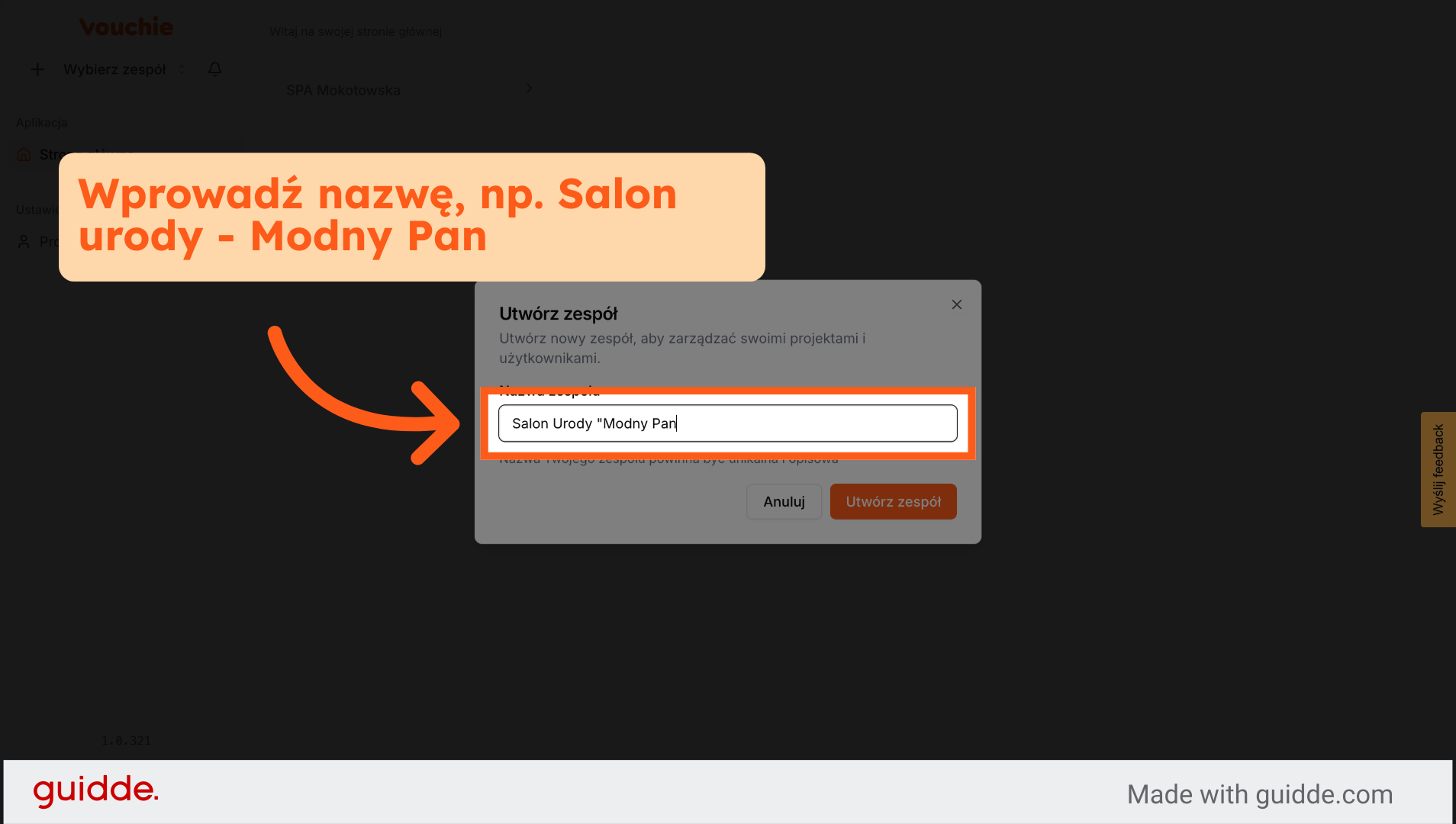 Wprowadź Nazwę Zespołu
