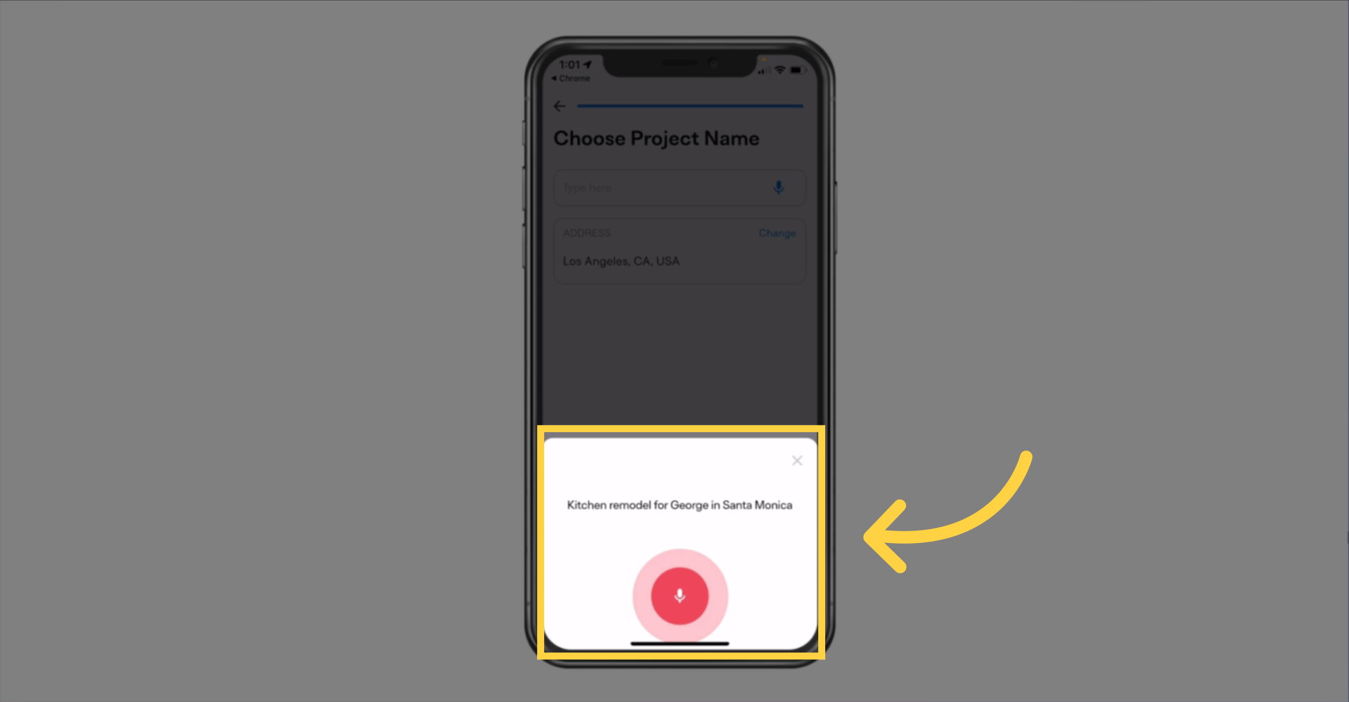 Name Your Project with Voice Input