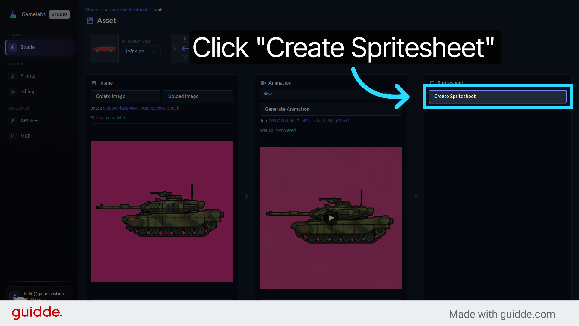 Generate an Initial Spritesheet