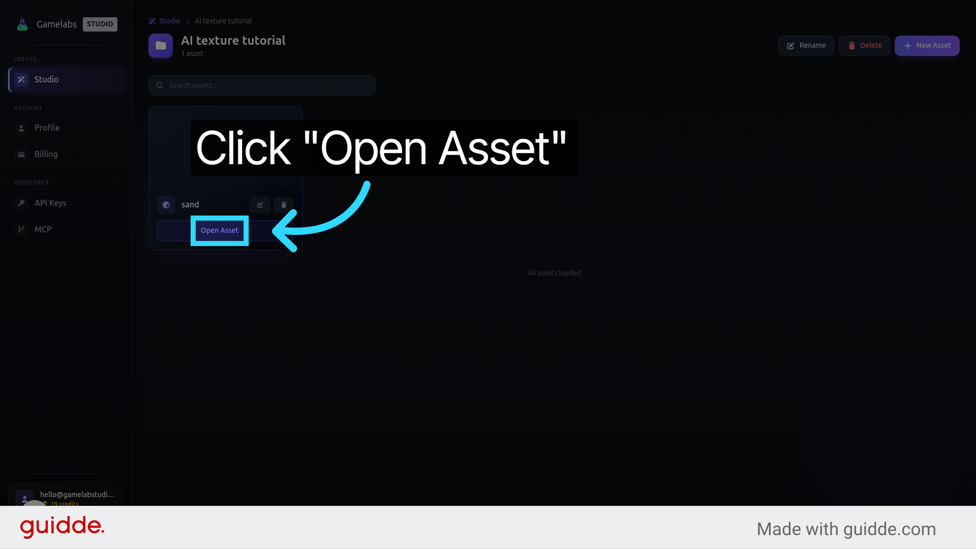 Open the Asset Editor