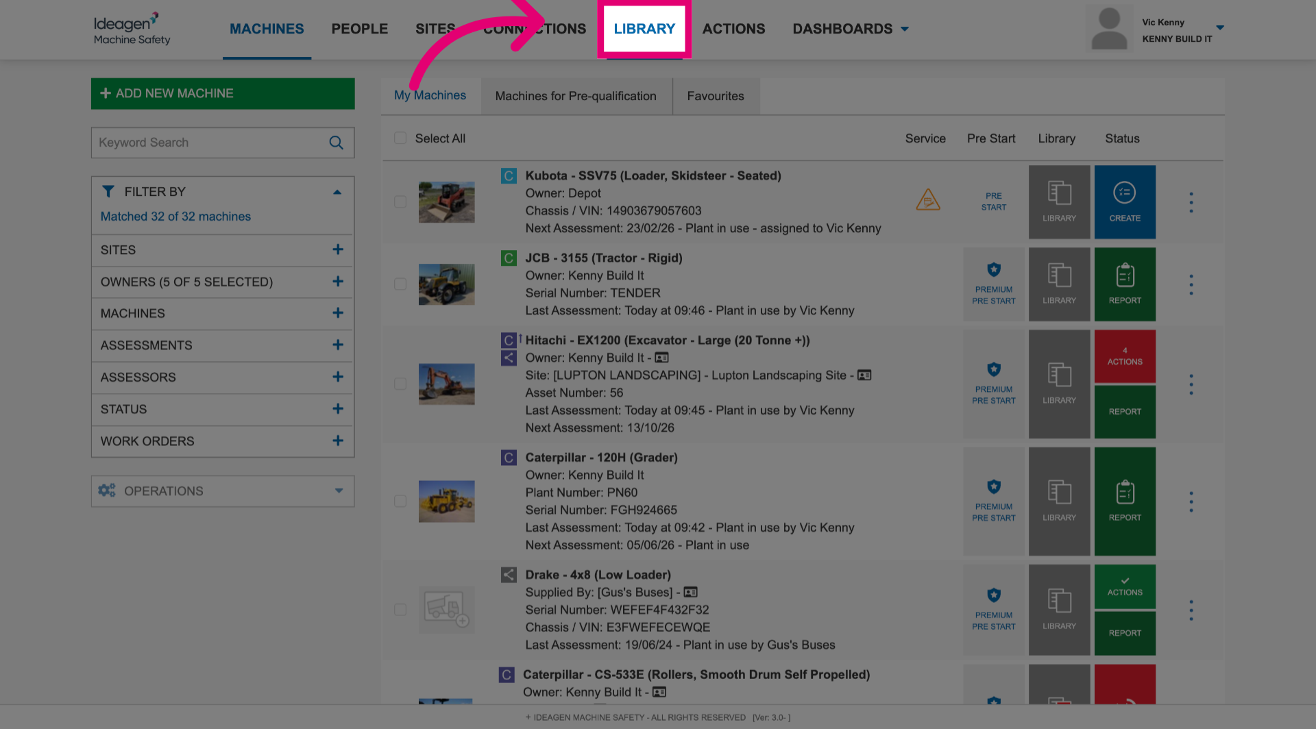 Navigate to Library
