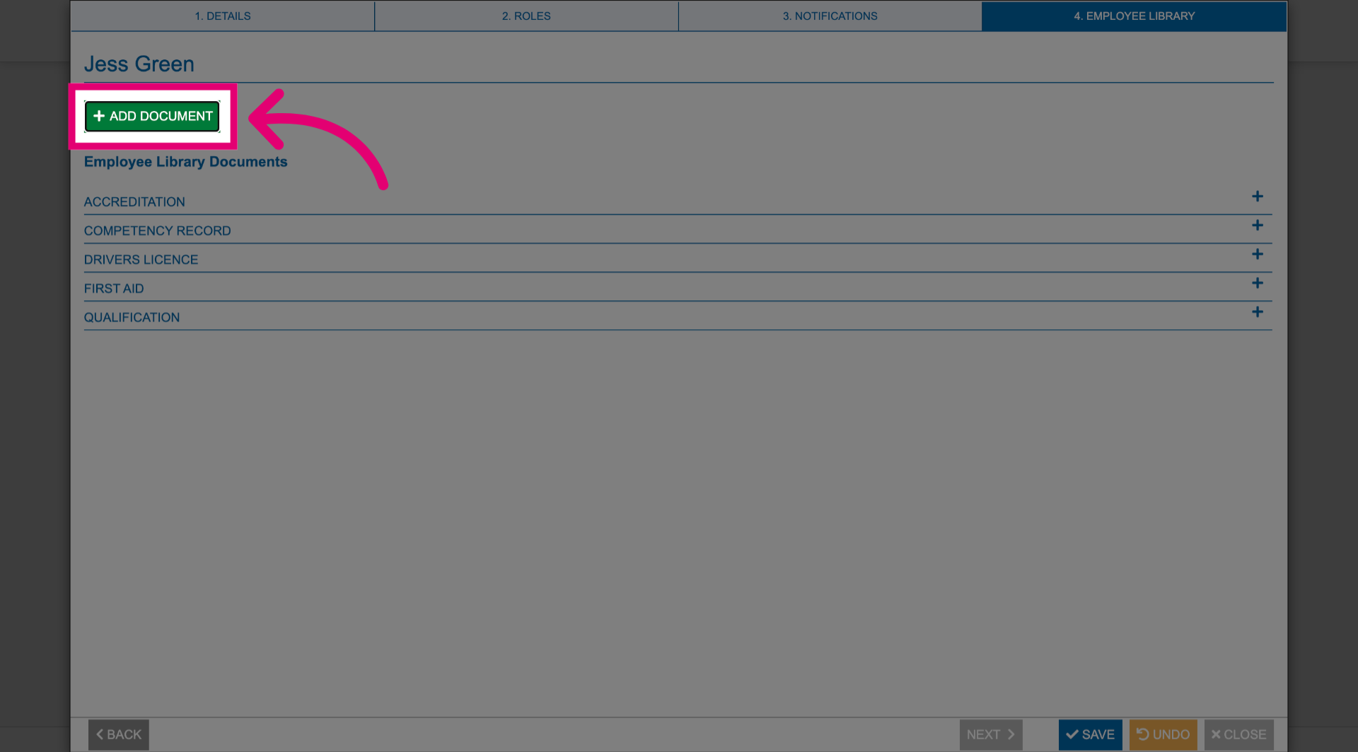 Add employee documents