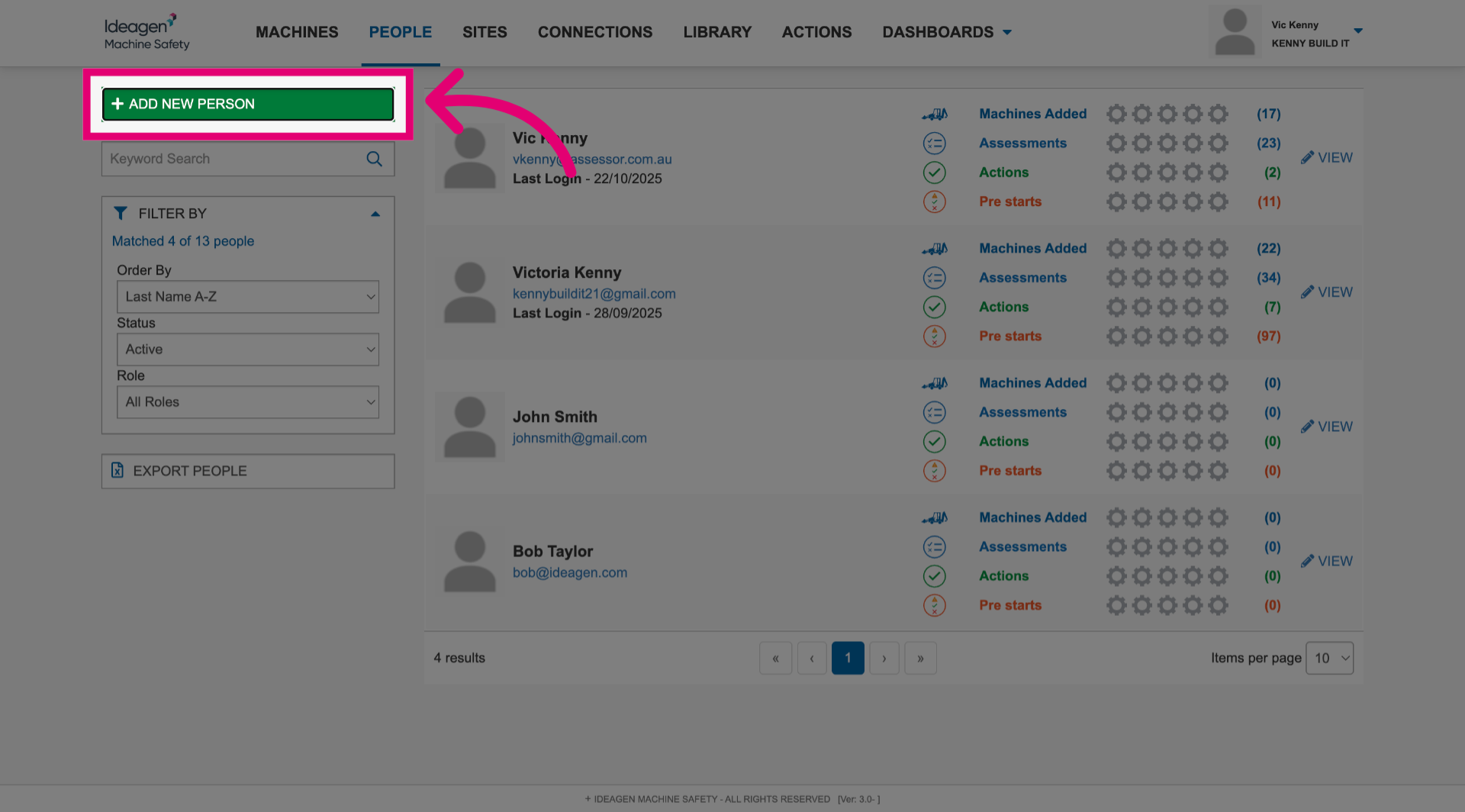 Click 'Add New Person'