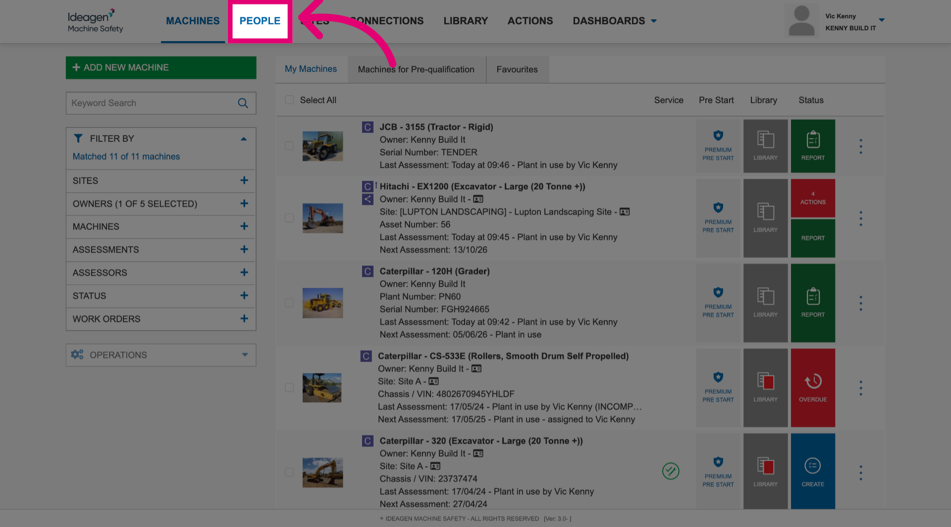 Navigate to the People section
