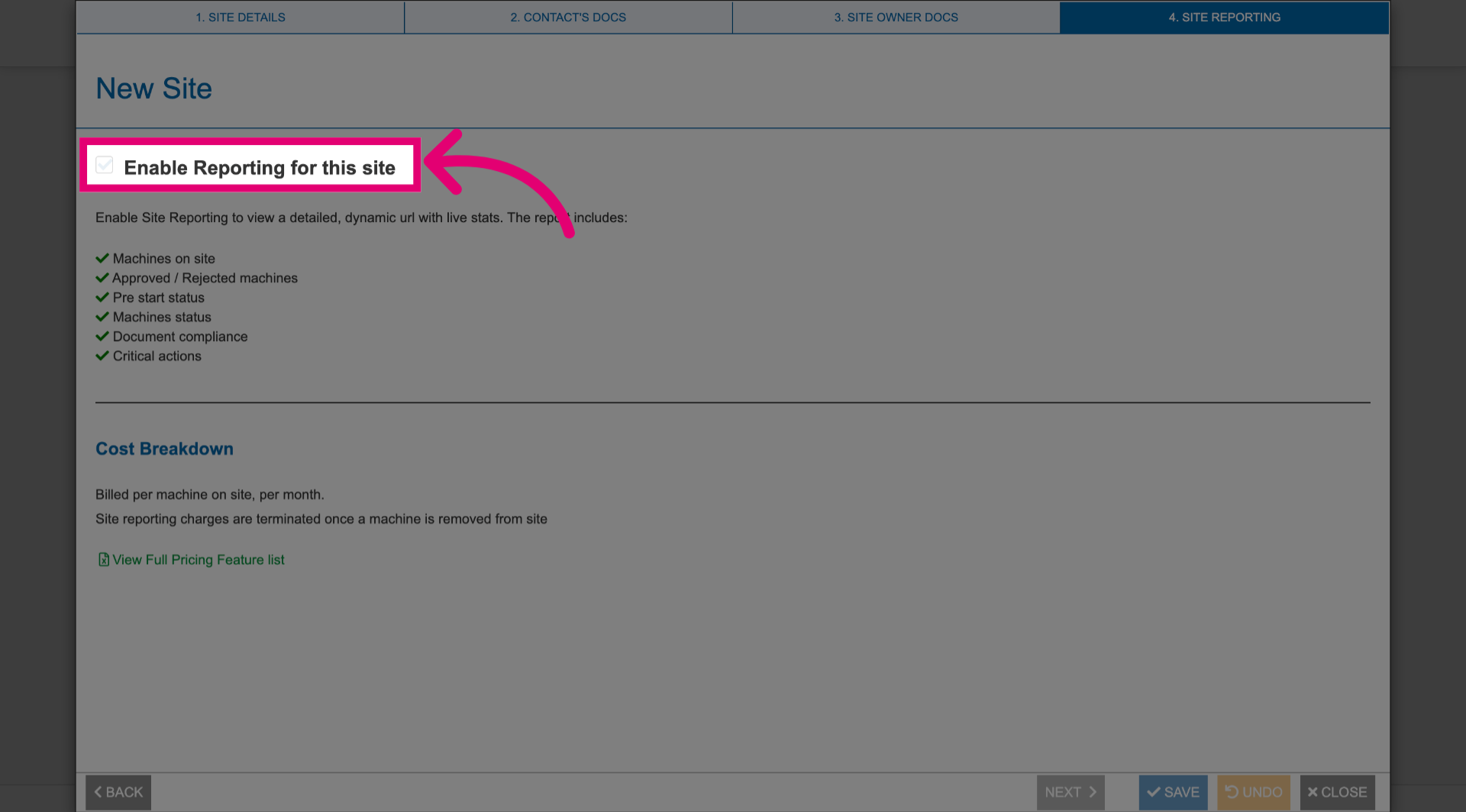 Enable reporting