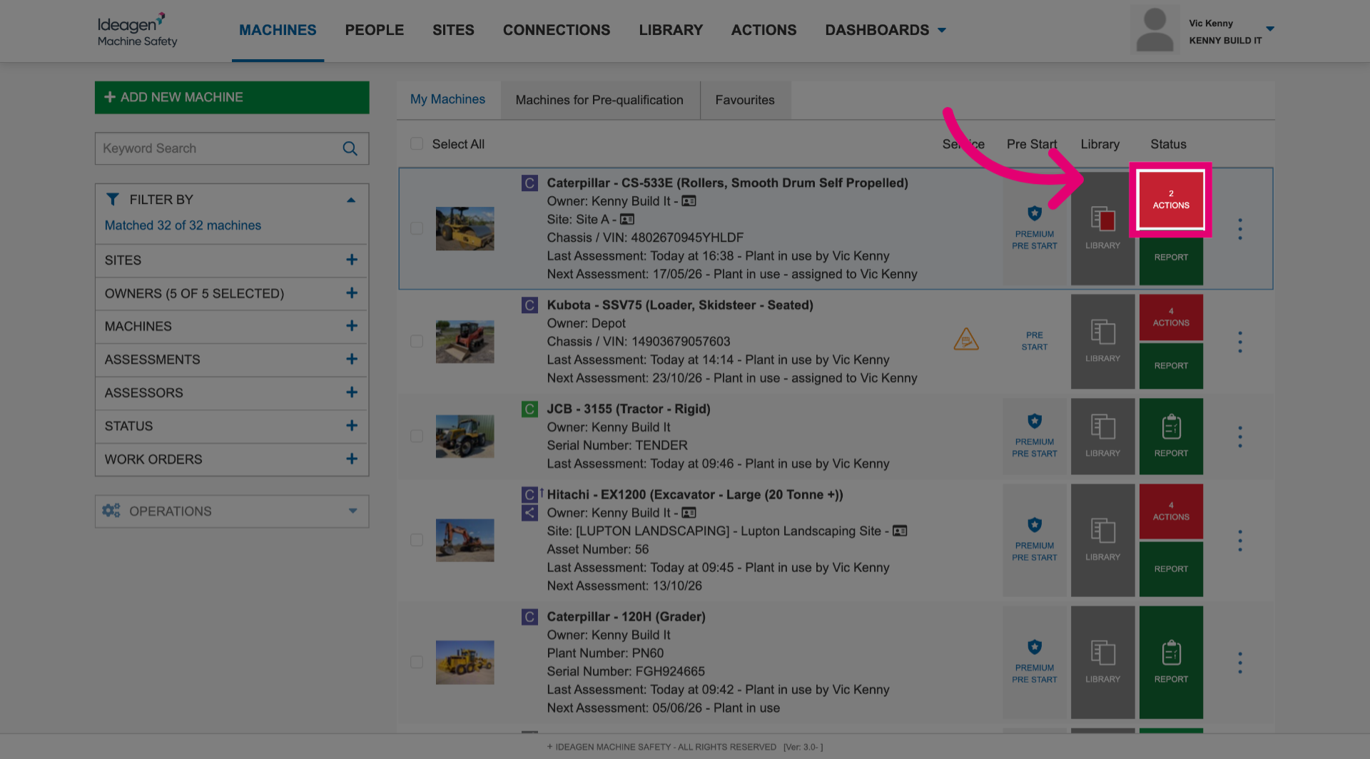 Click 'Actions'
