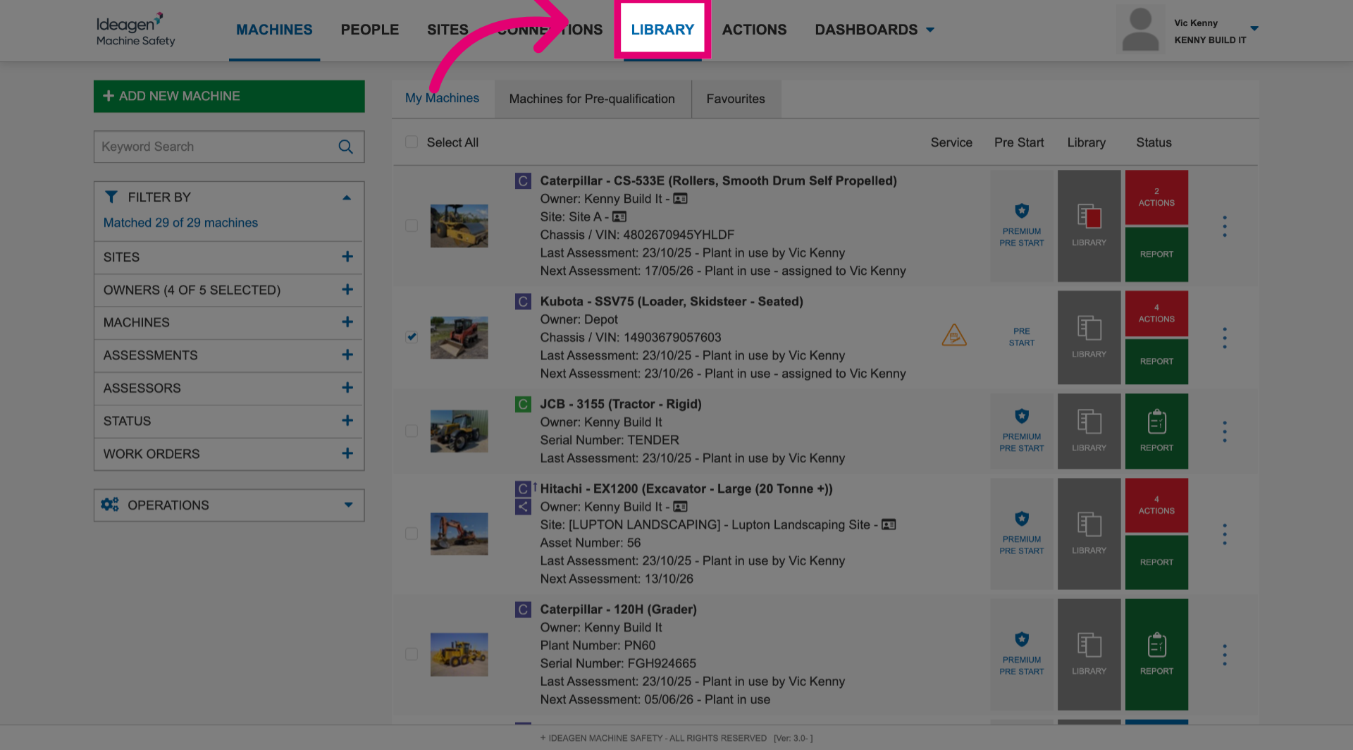 Navigate to Library