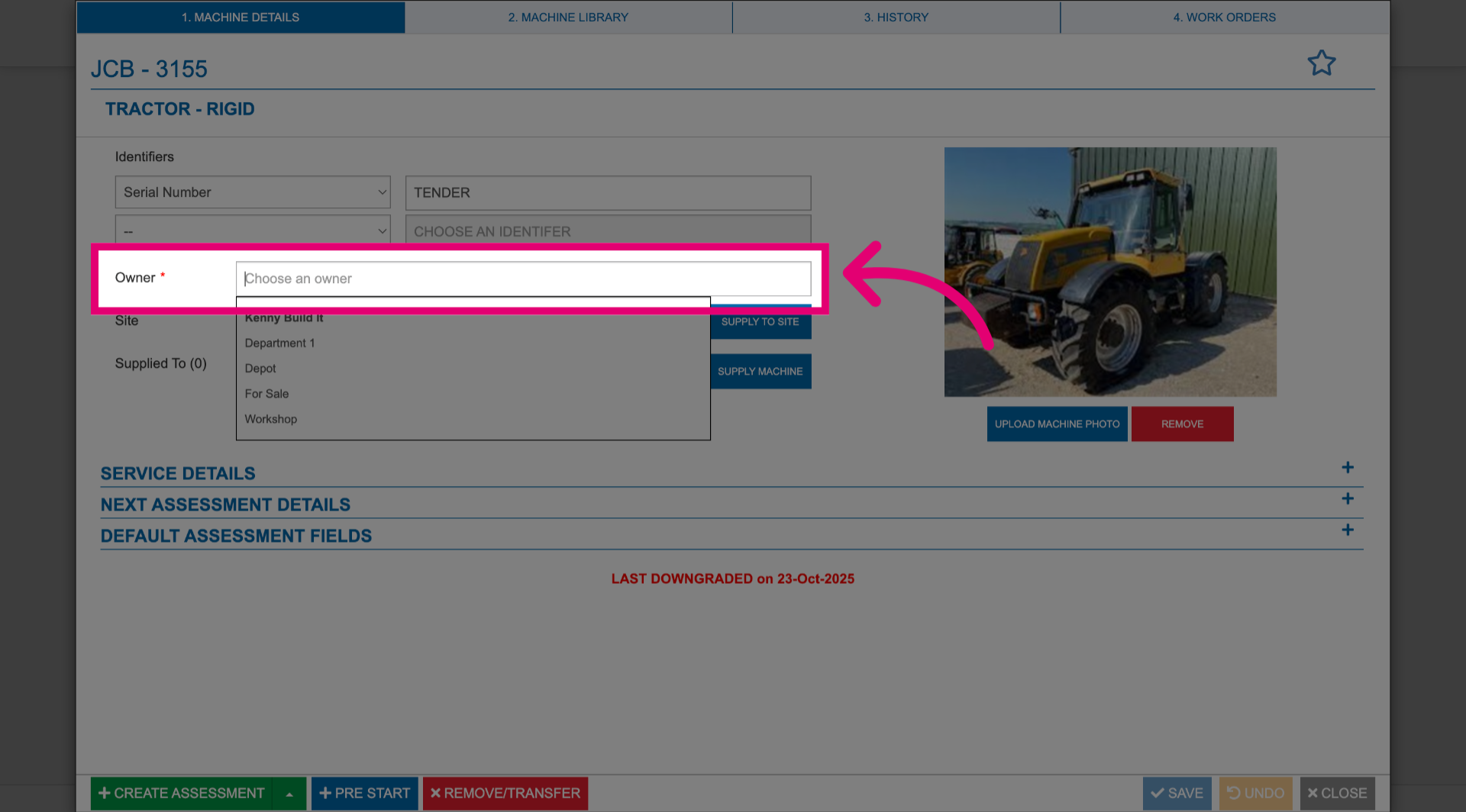 Select owner