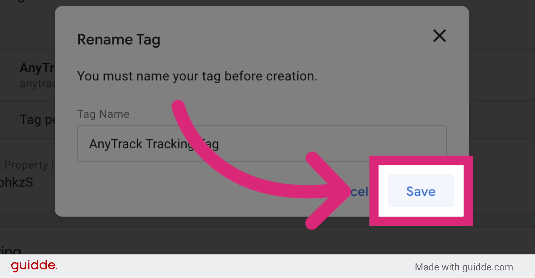 Rename the Tag and Save 