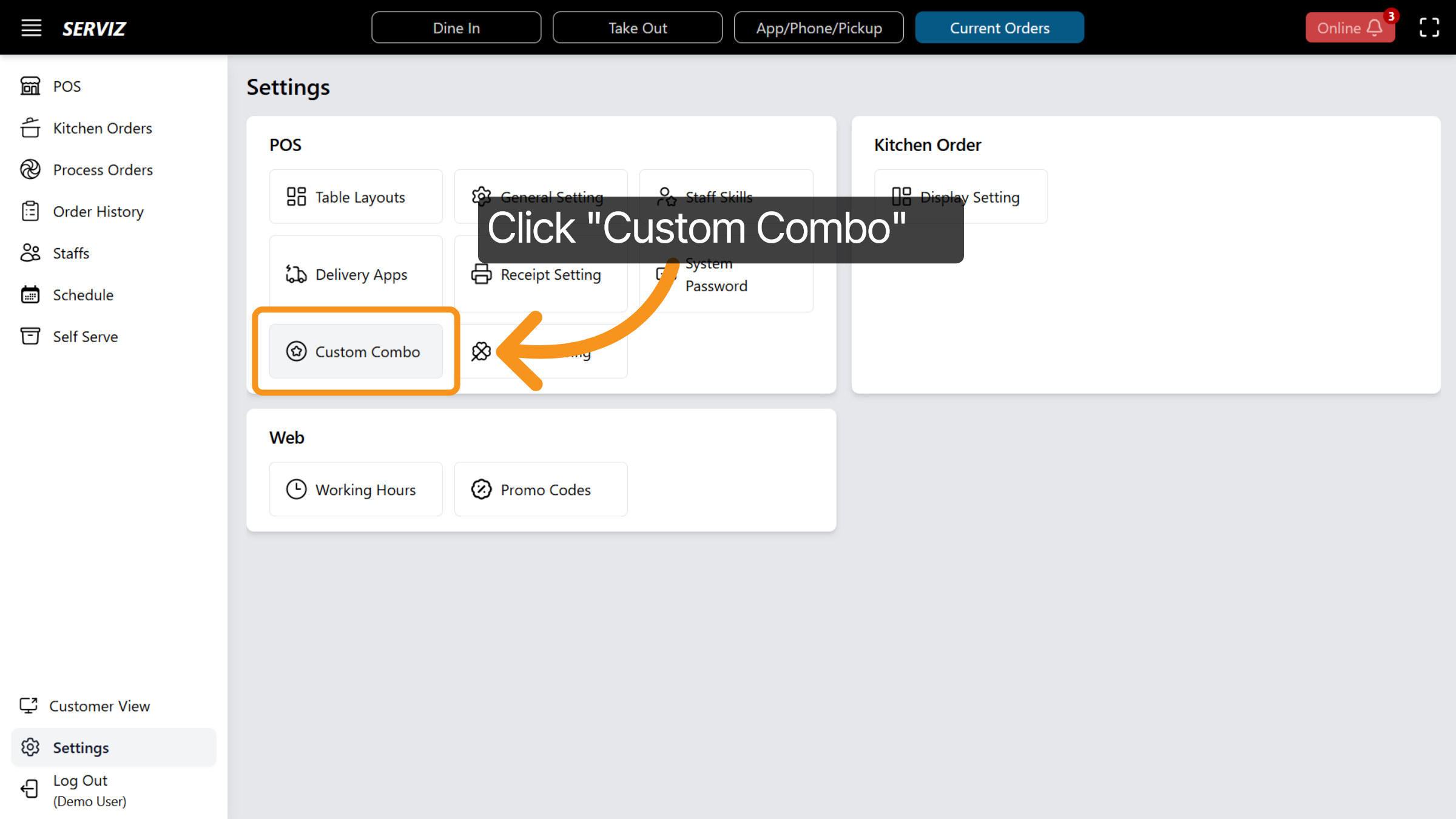 Manage Custom Combos