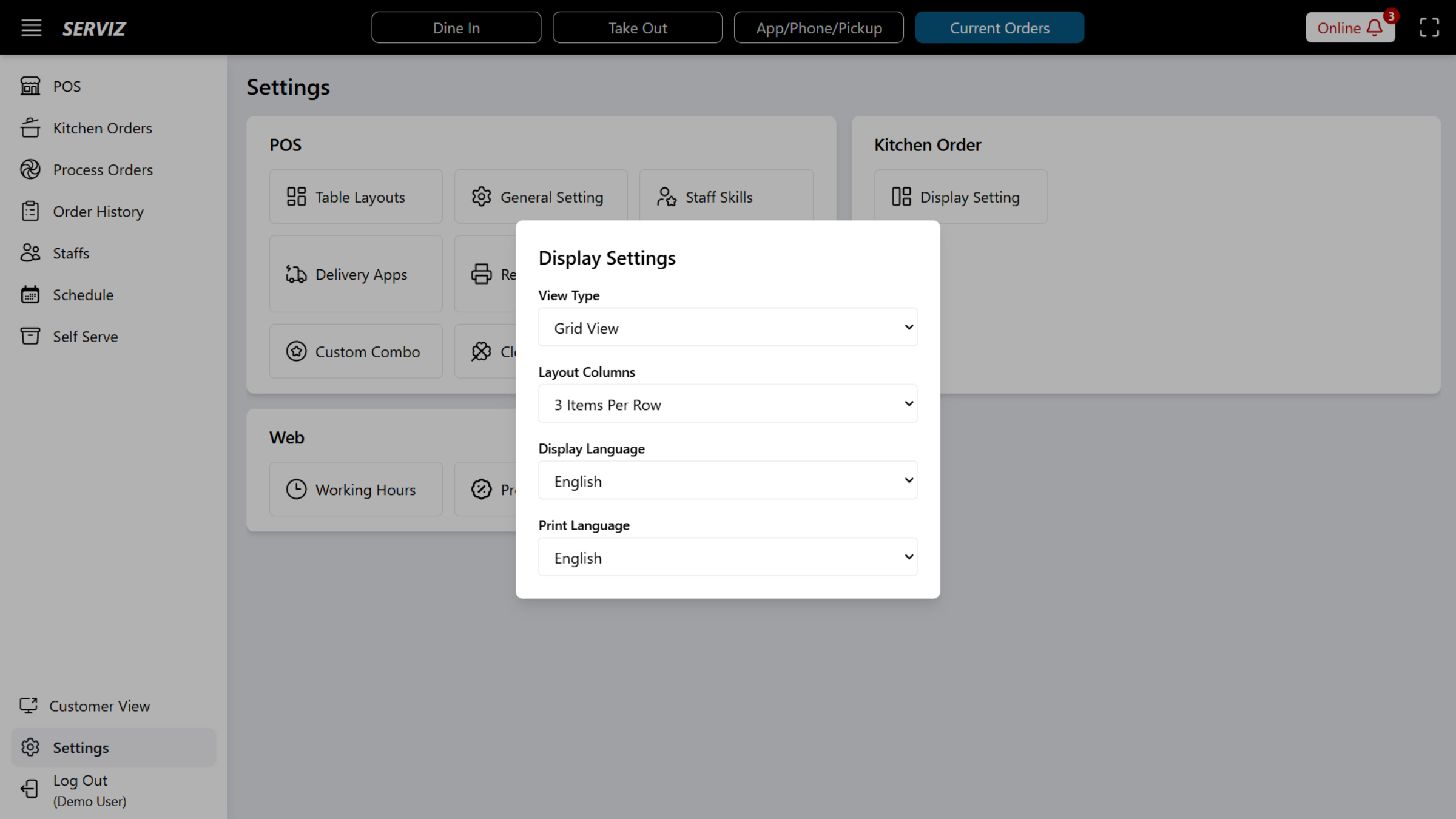 Interact with Display Settings