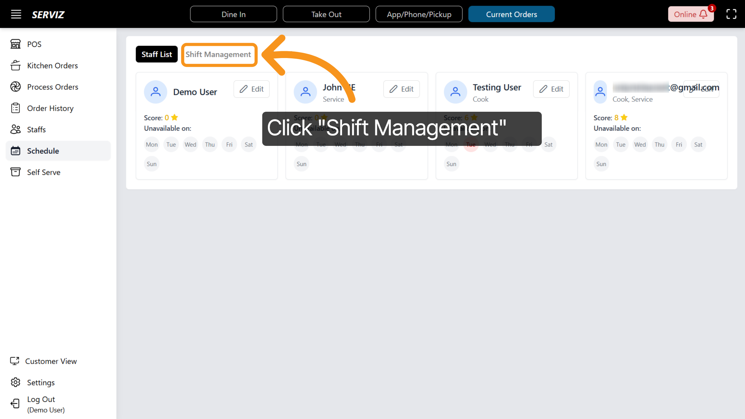 Open Shift Management