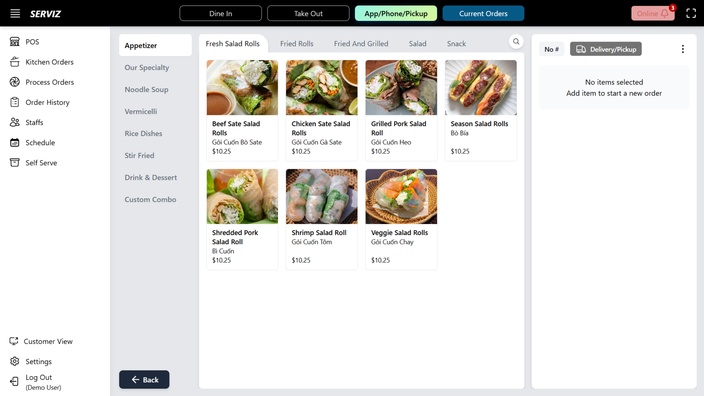 Pickup/ Delivery Tab