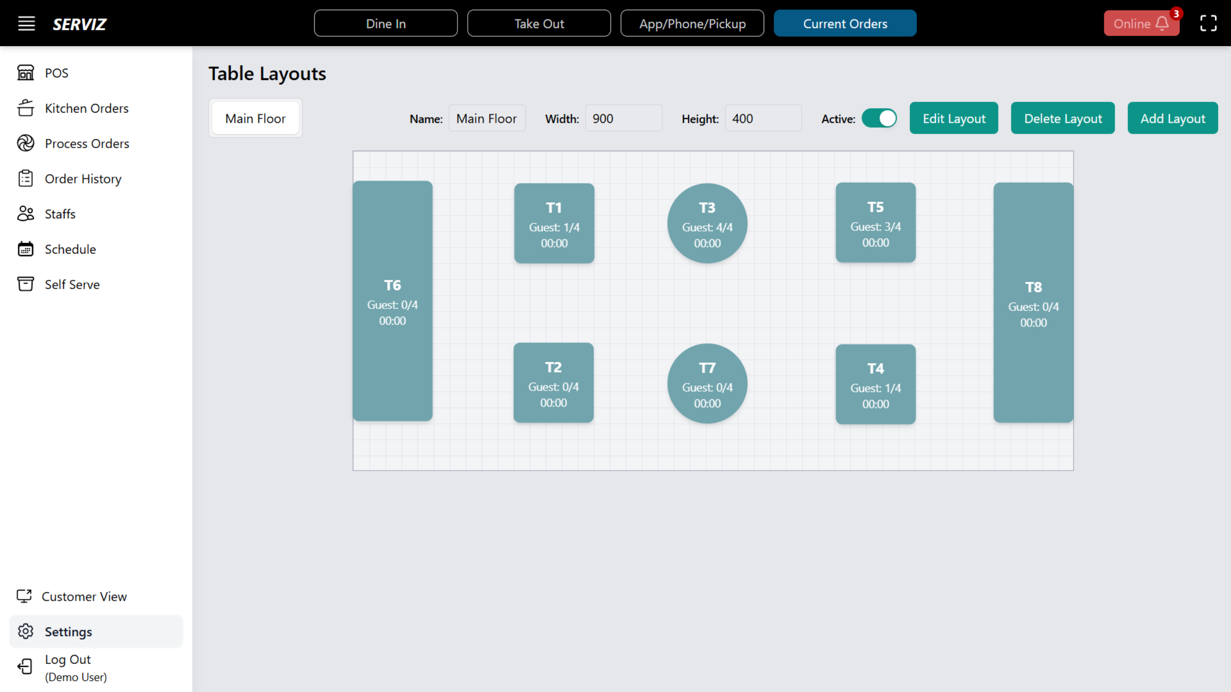 Table Layout Setting