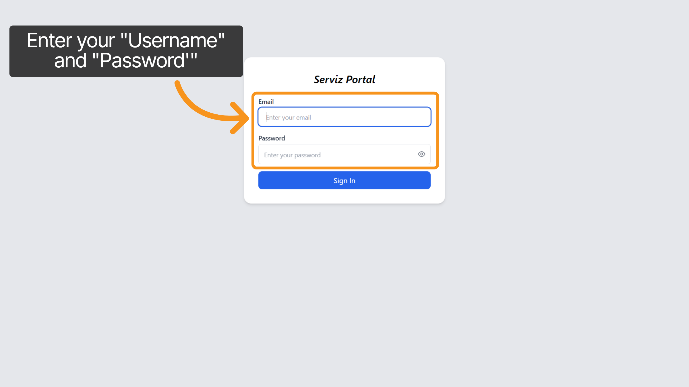 Enter Your Login Credentials