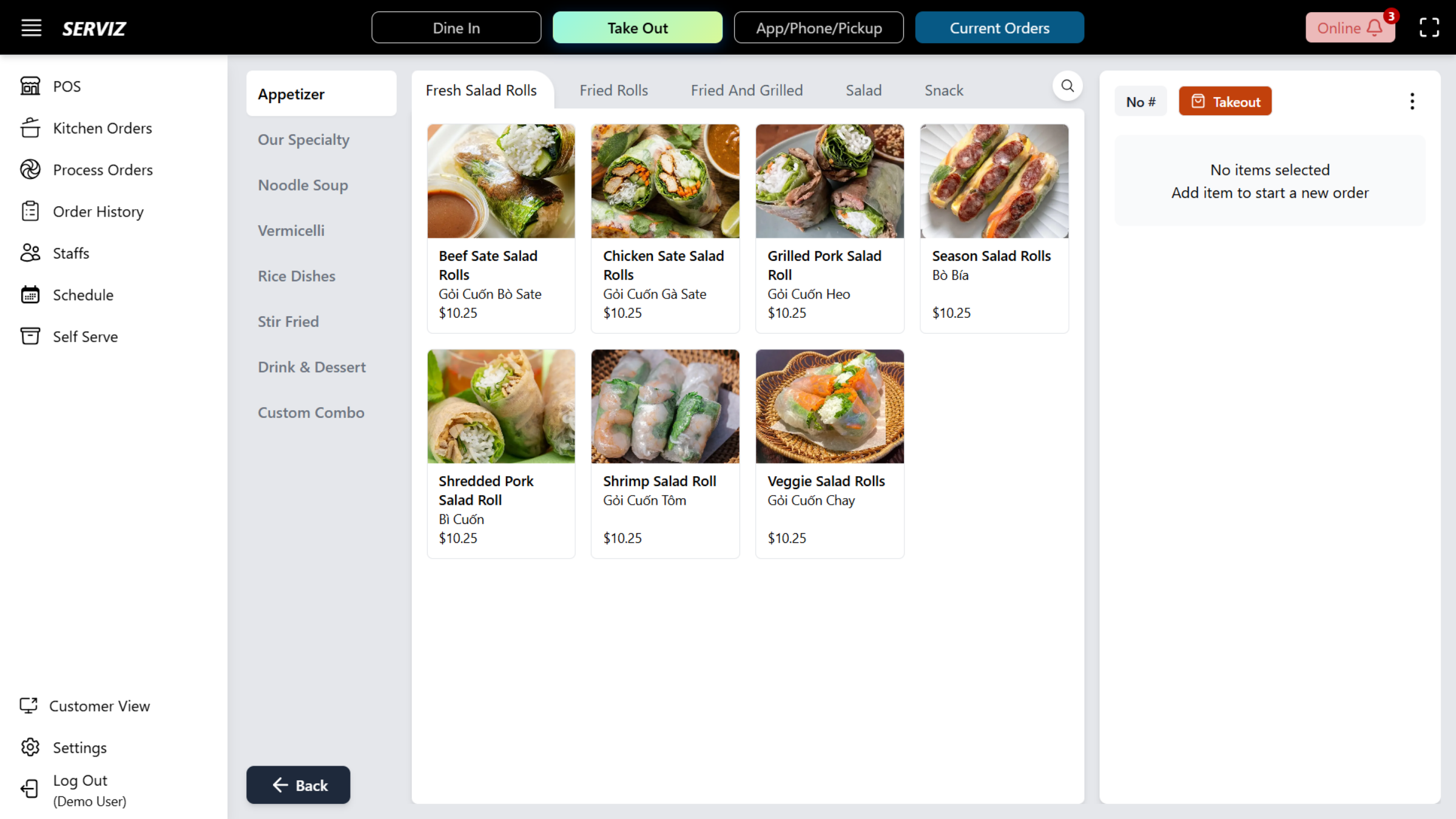 Takeout Order Overview
