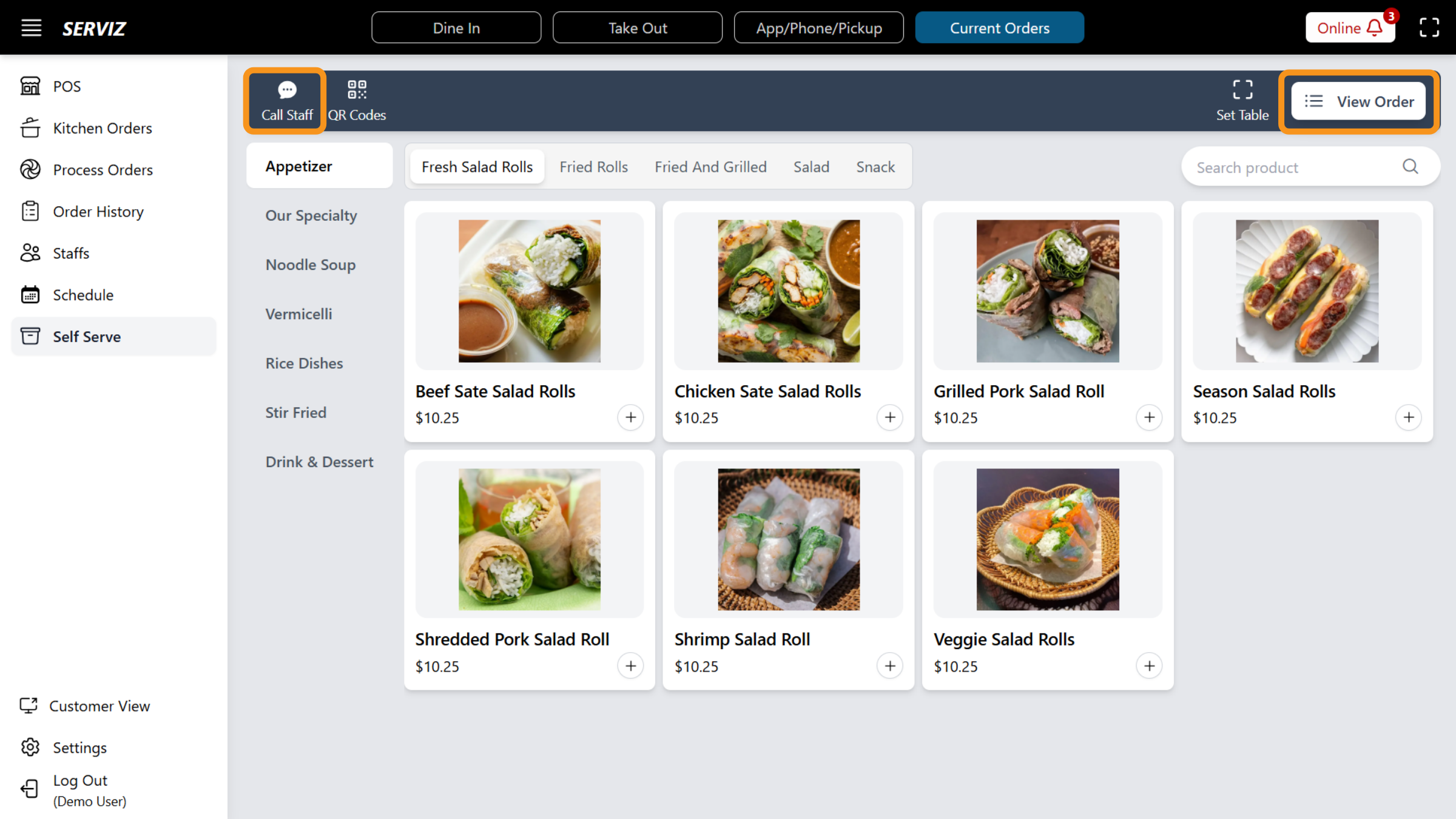 Self-serve interface