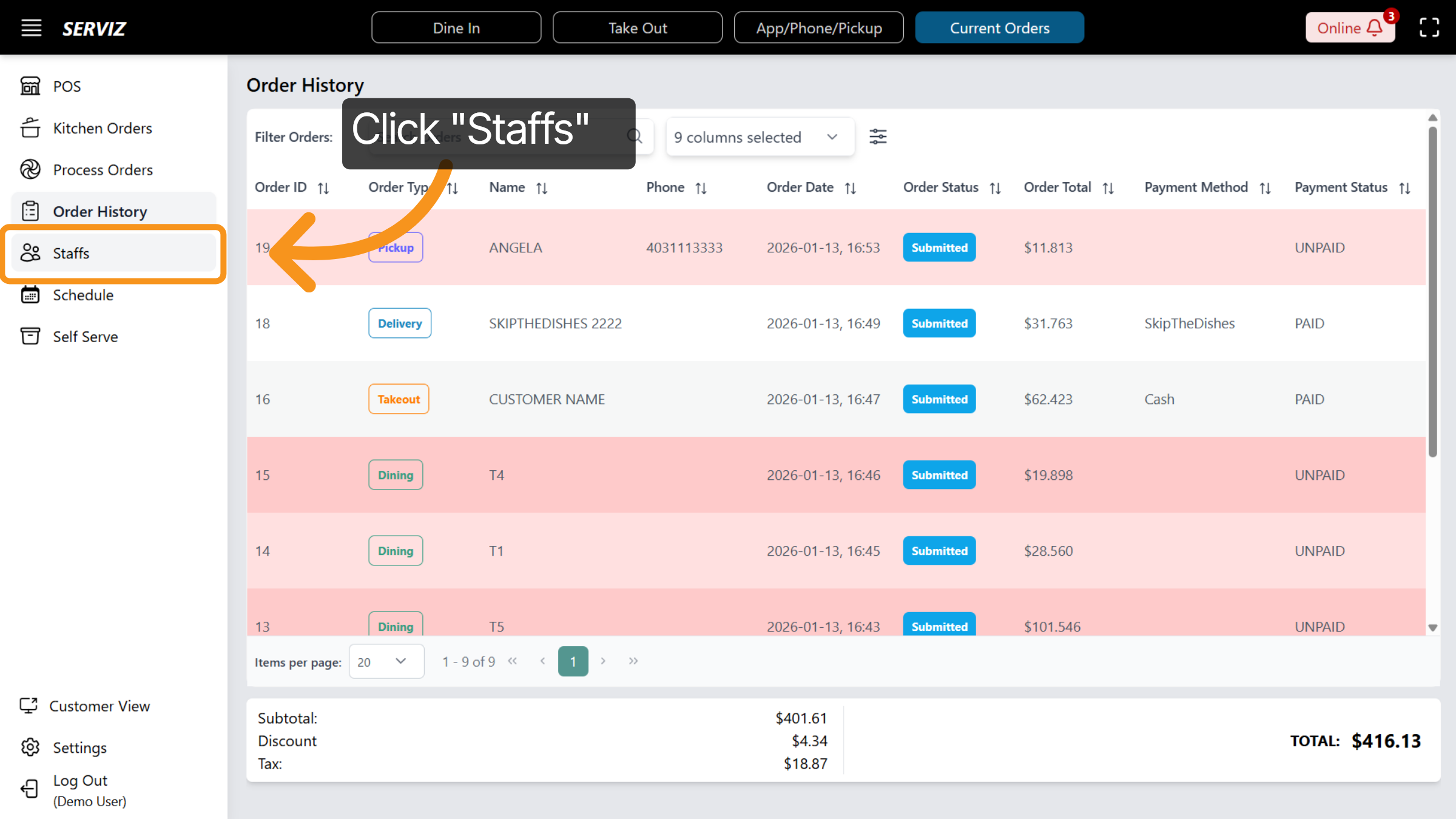 Access Staffs Section