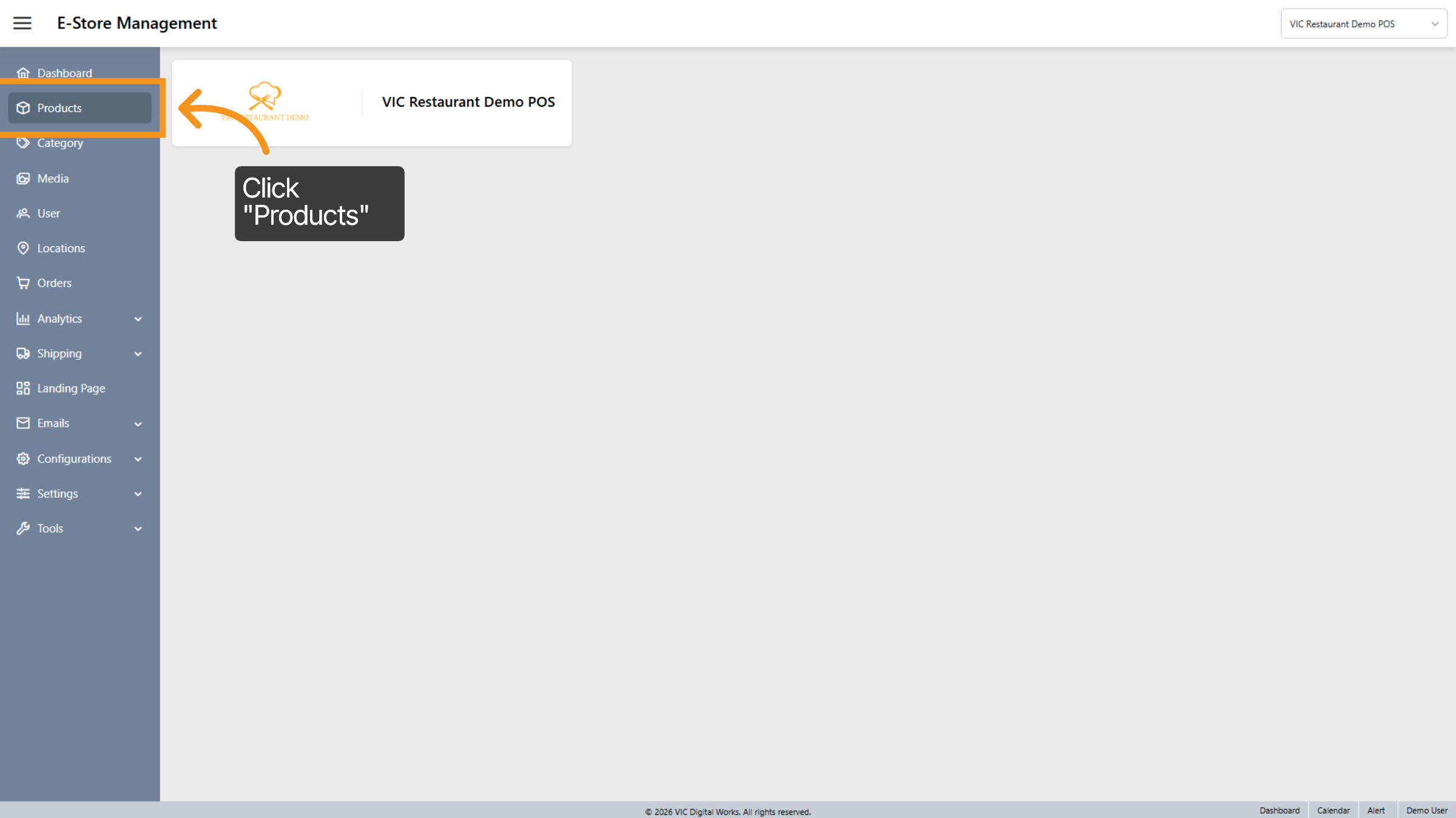 Open Products Section