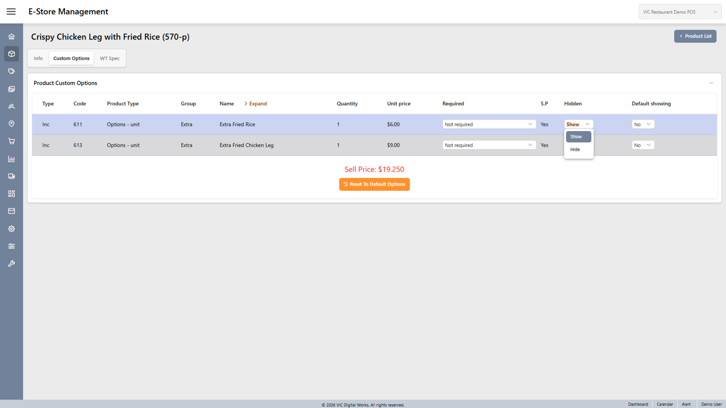 Access Custom Option Details