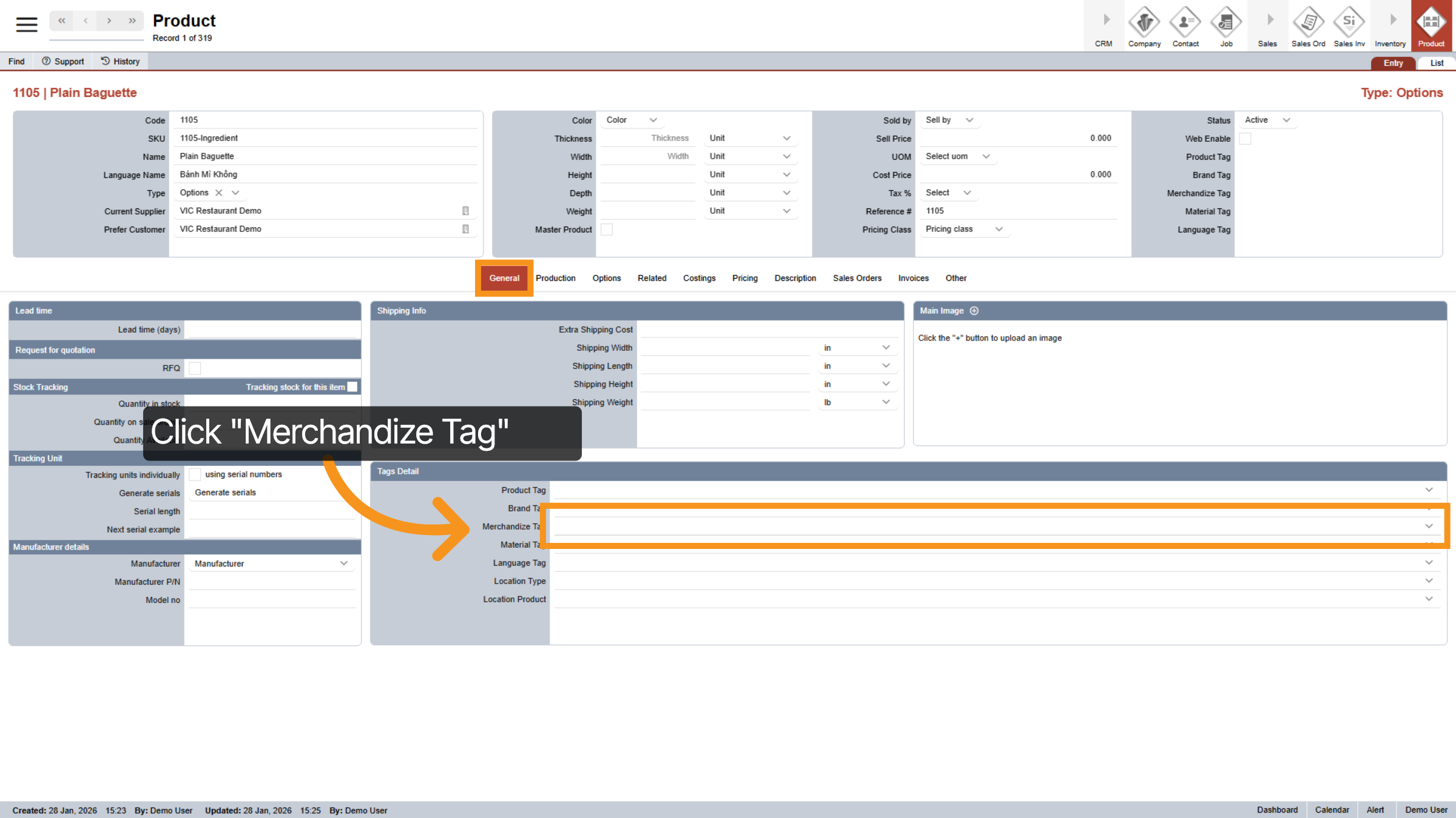 Select Merchadize Tag
