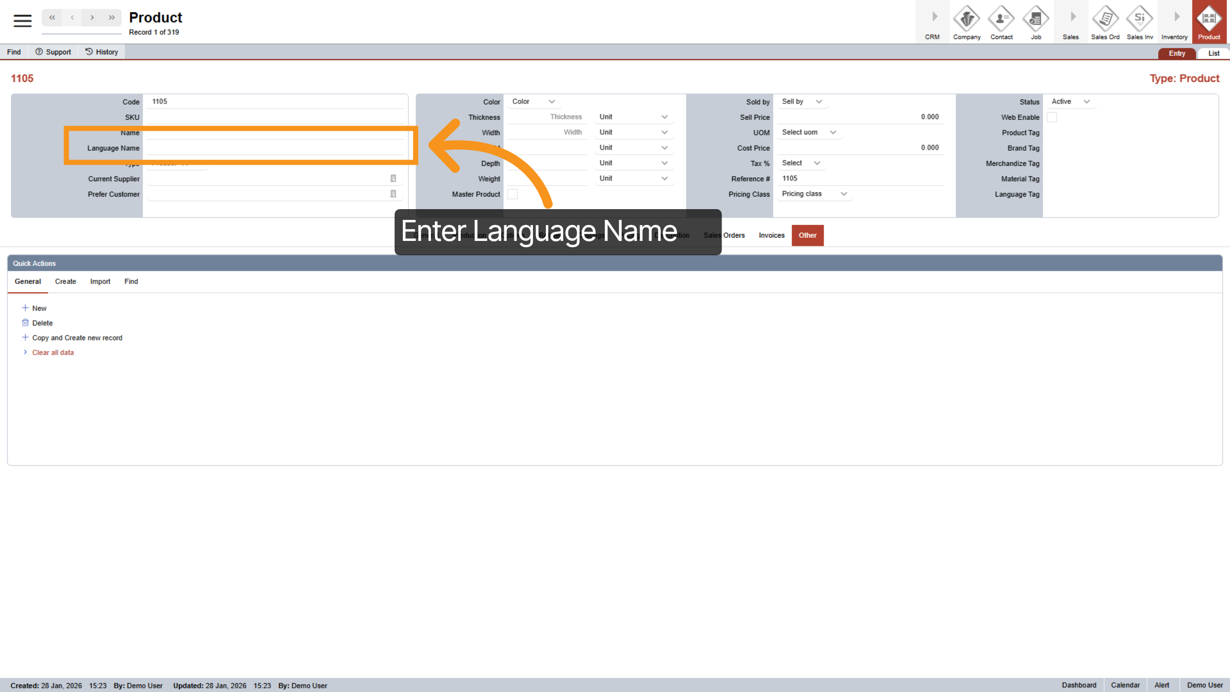 Enter Language Name *Optional