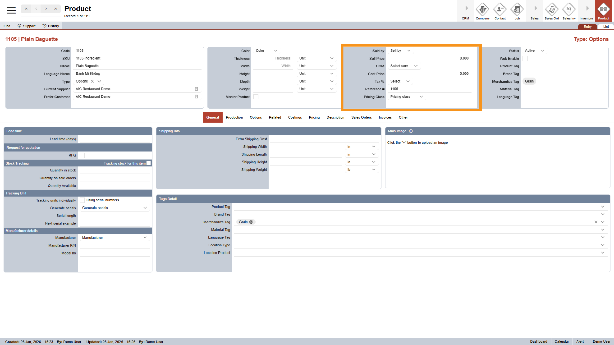 Enter Pricing Detail