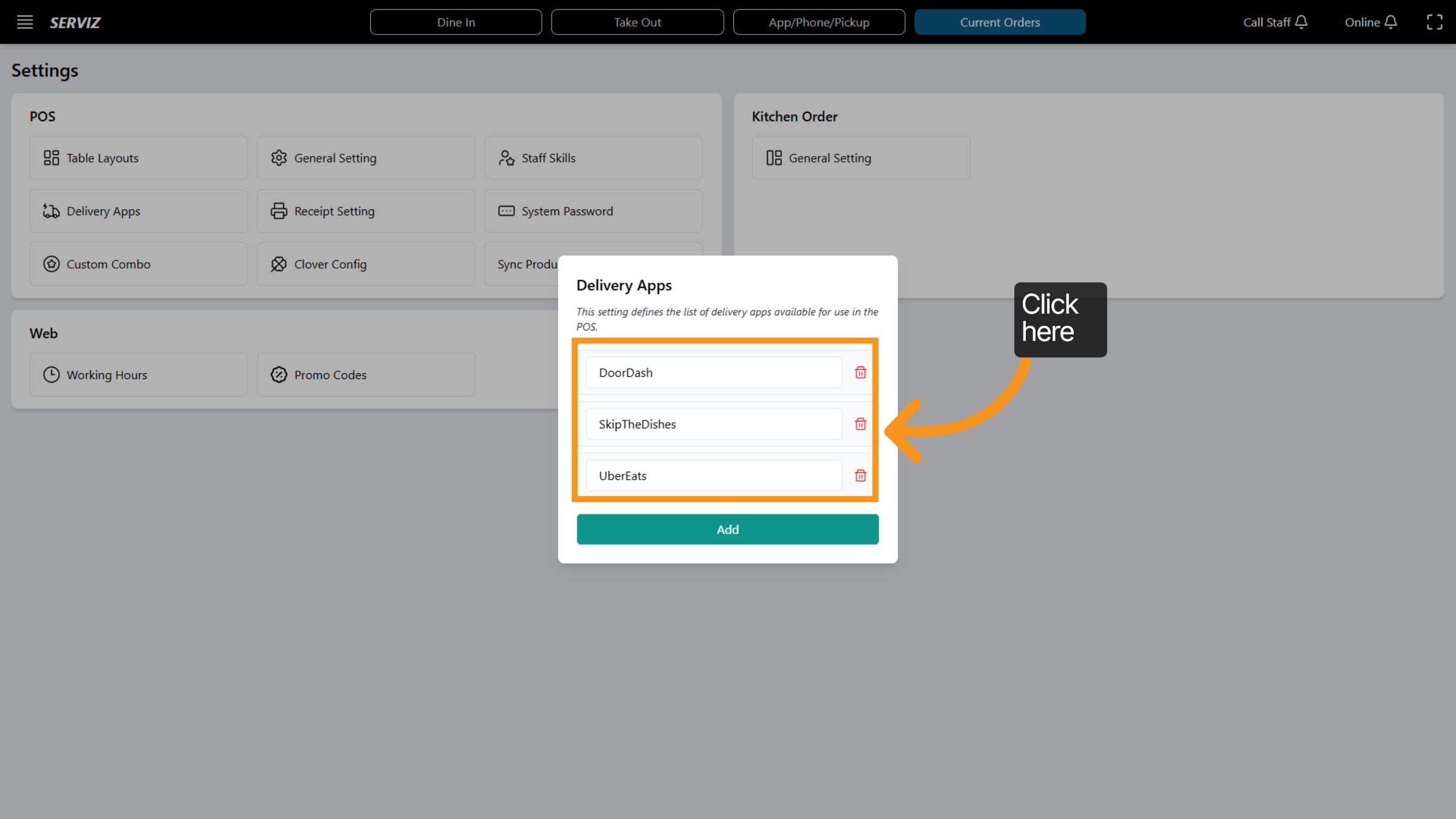 Access Delivery Settings
