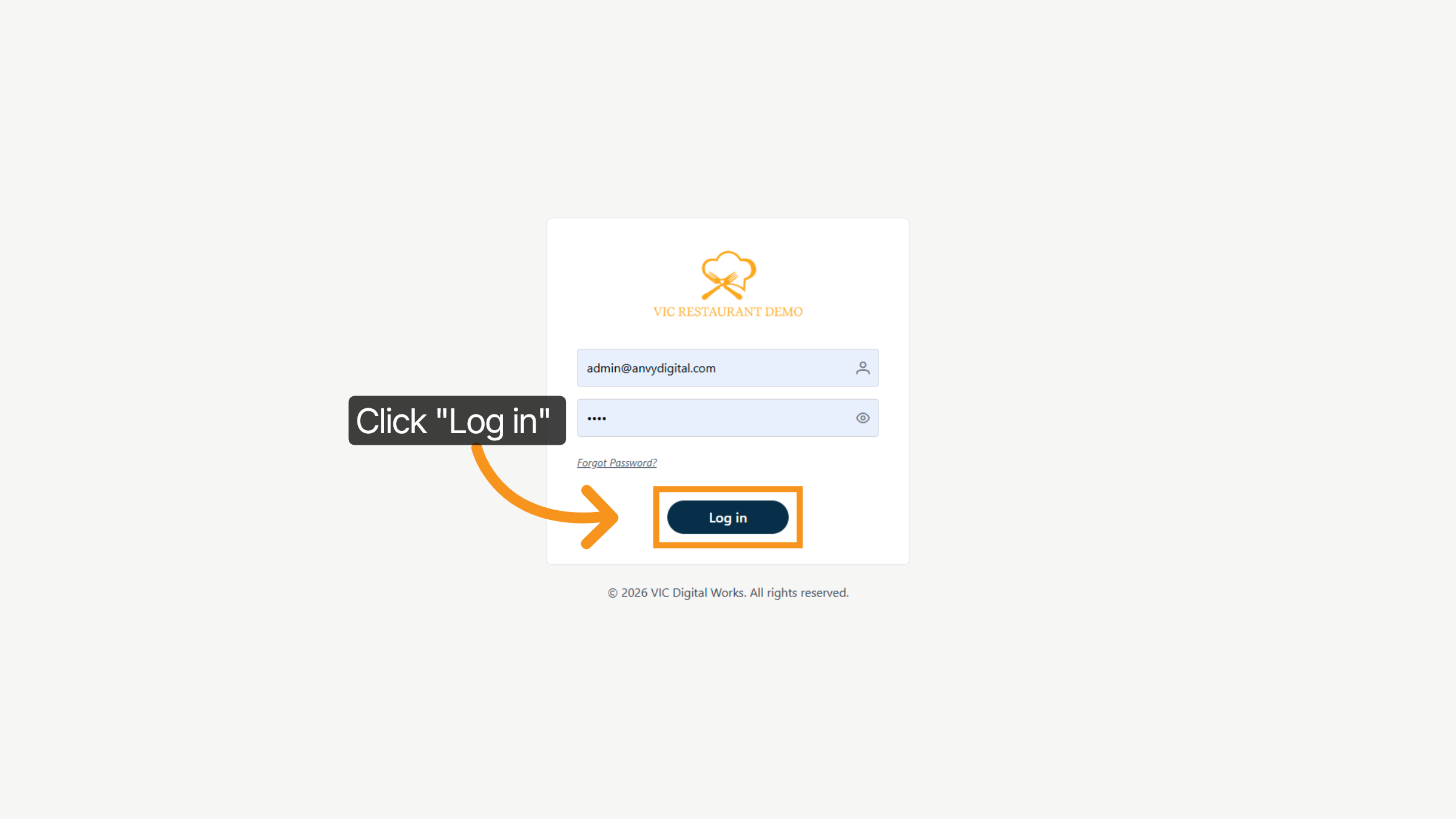Click Log In Button