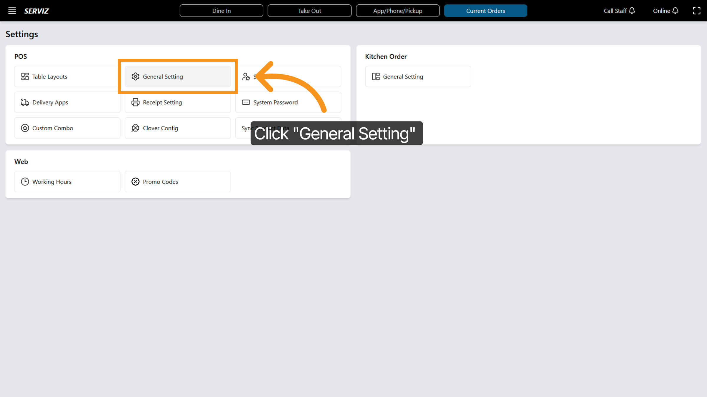 Choose General Setting