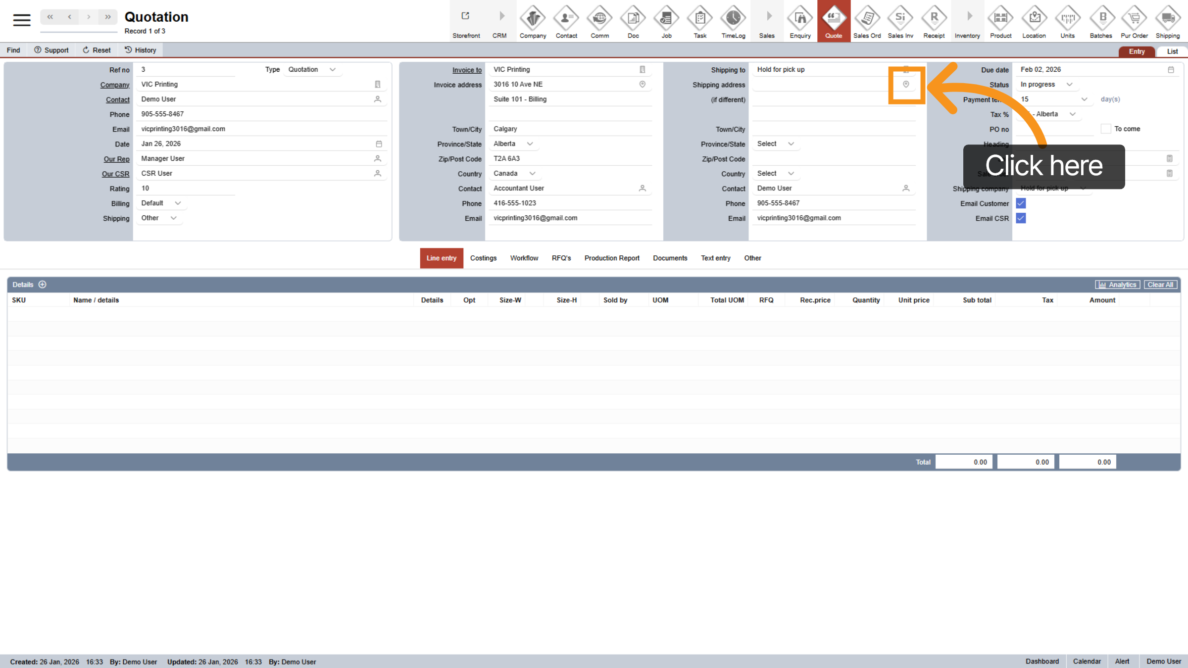 Change Shipping Address